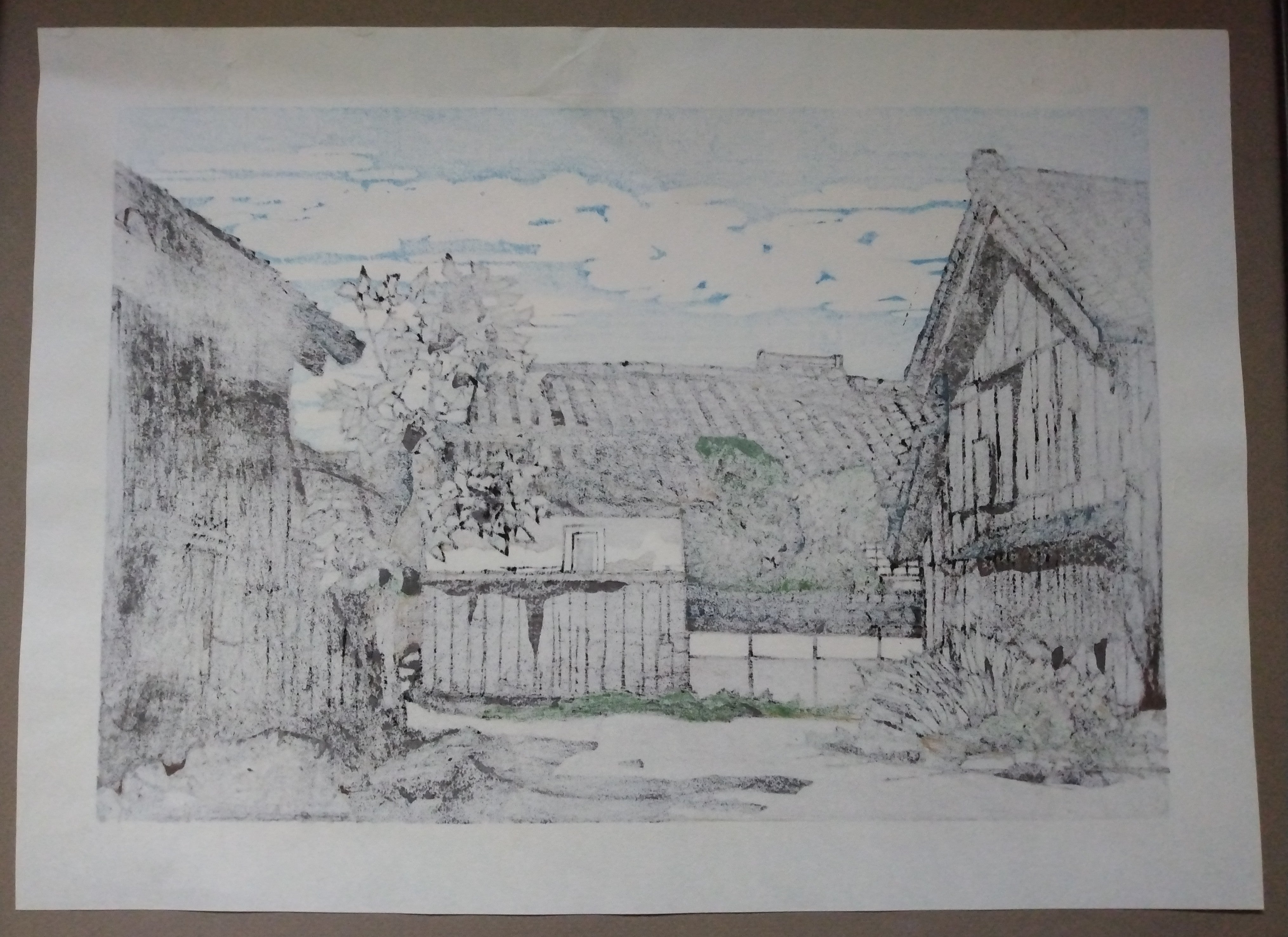 Woodblock Print by Katsuyuki Nishijima, "Aburahi in Spring" (Aburahi no Haru)