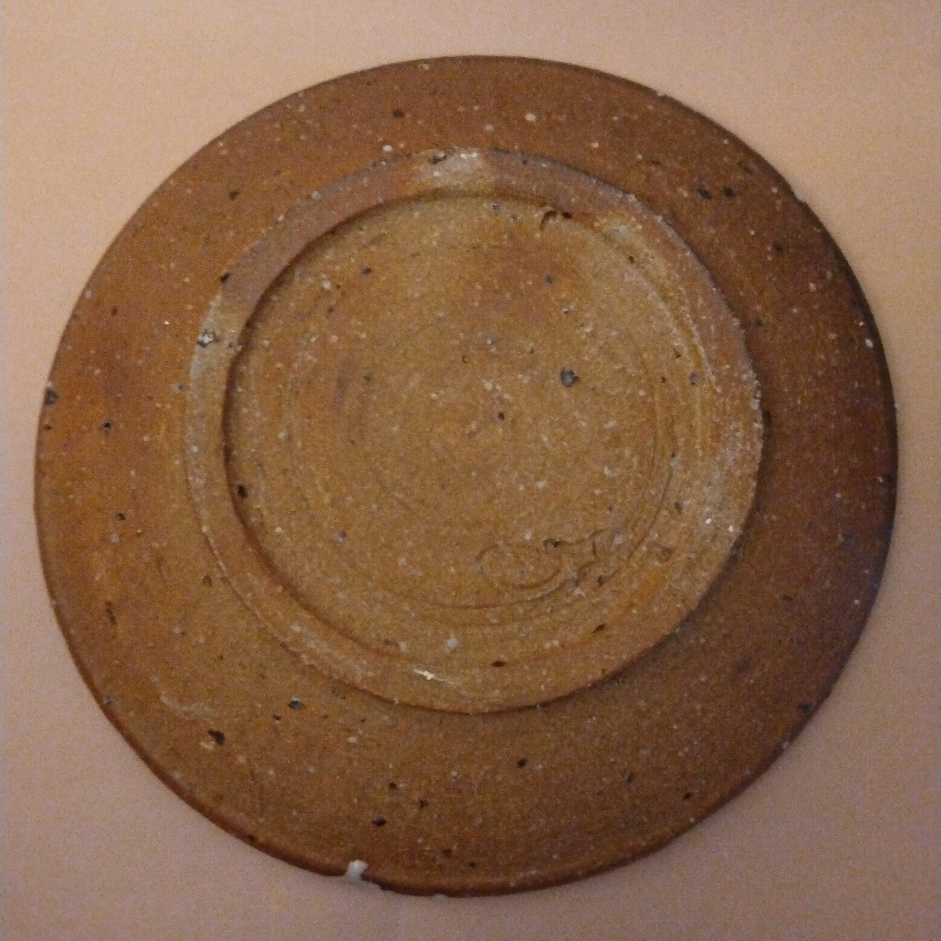 Wood-fired Plate with Shino Glaze Ladle Splashes, by George Gledhill