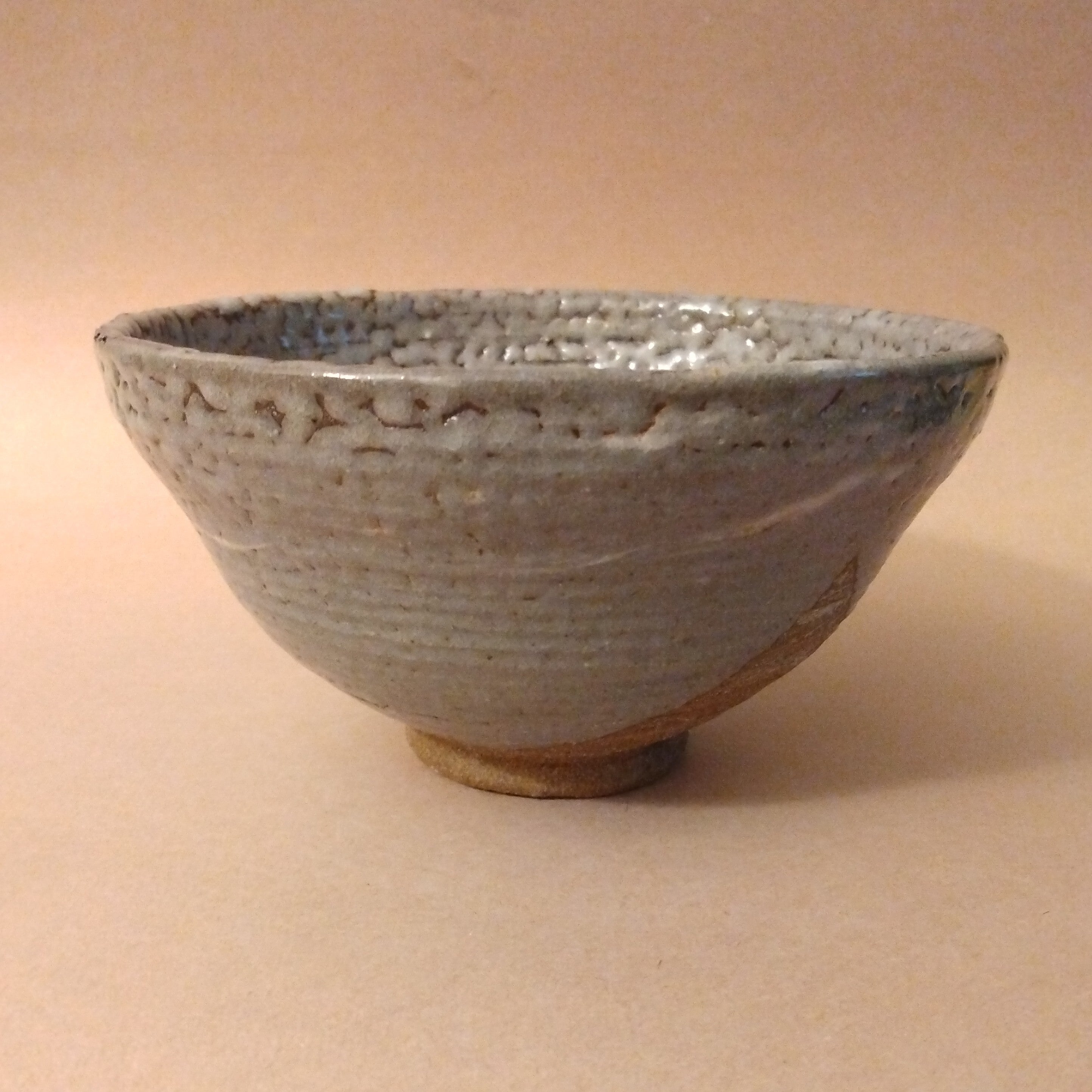 Gray Shino Glaze Tea Bowl, Matcha Chawan by George Gledhill