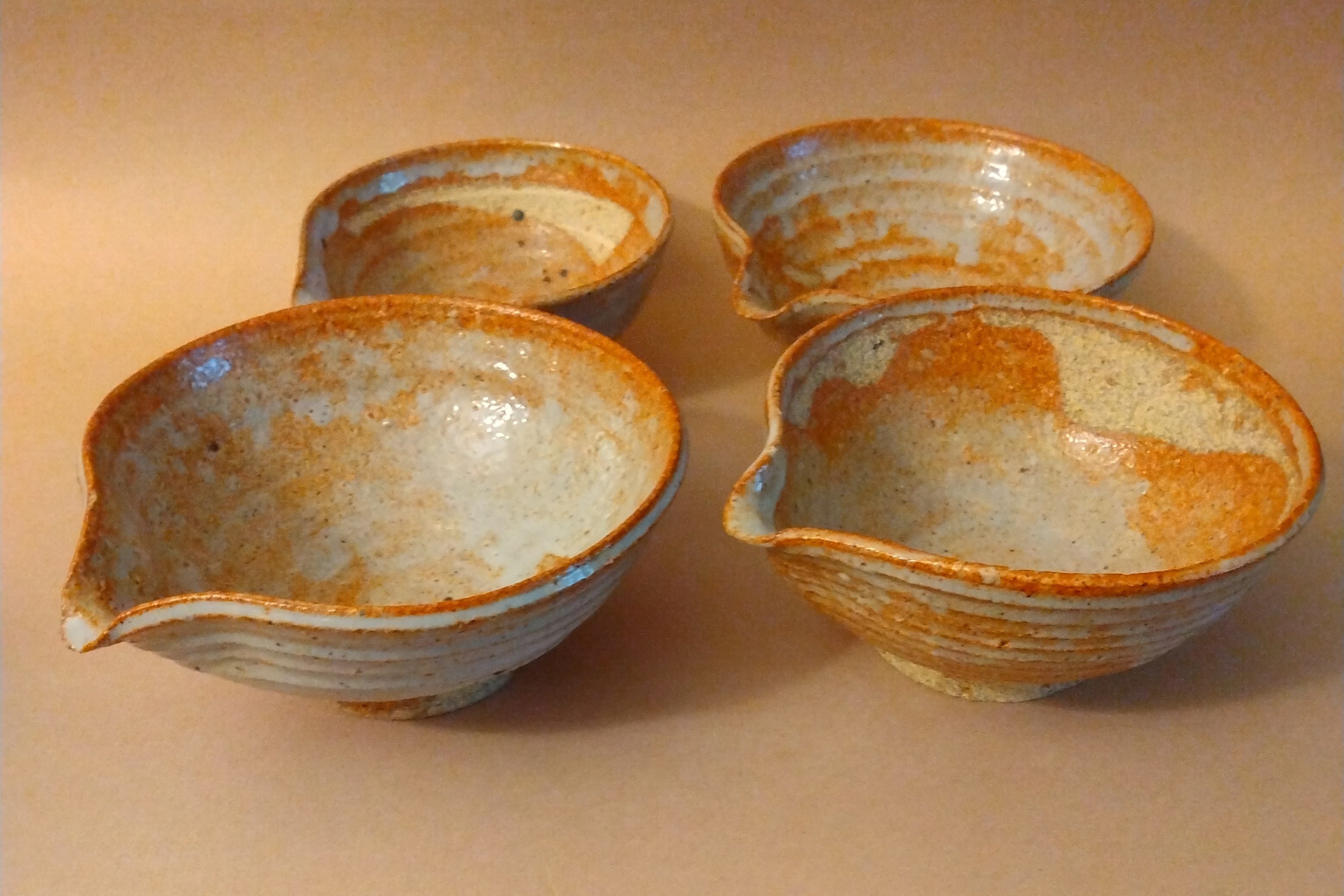 Set of 4 Katakuchi, Spouted Bowls, by George Gledhill