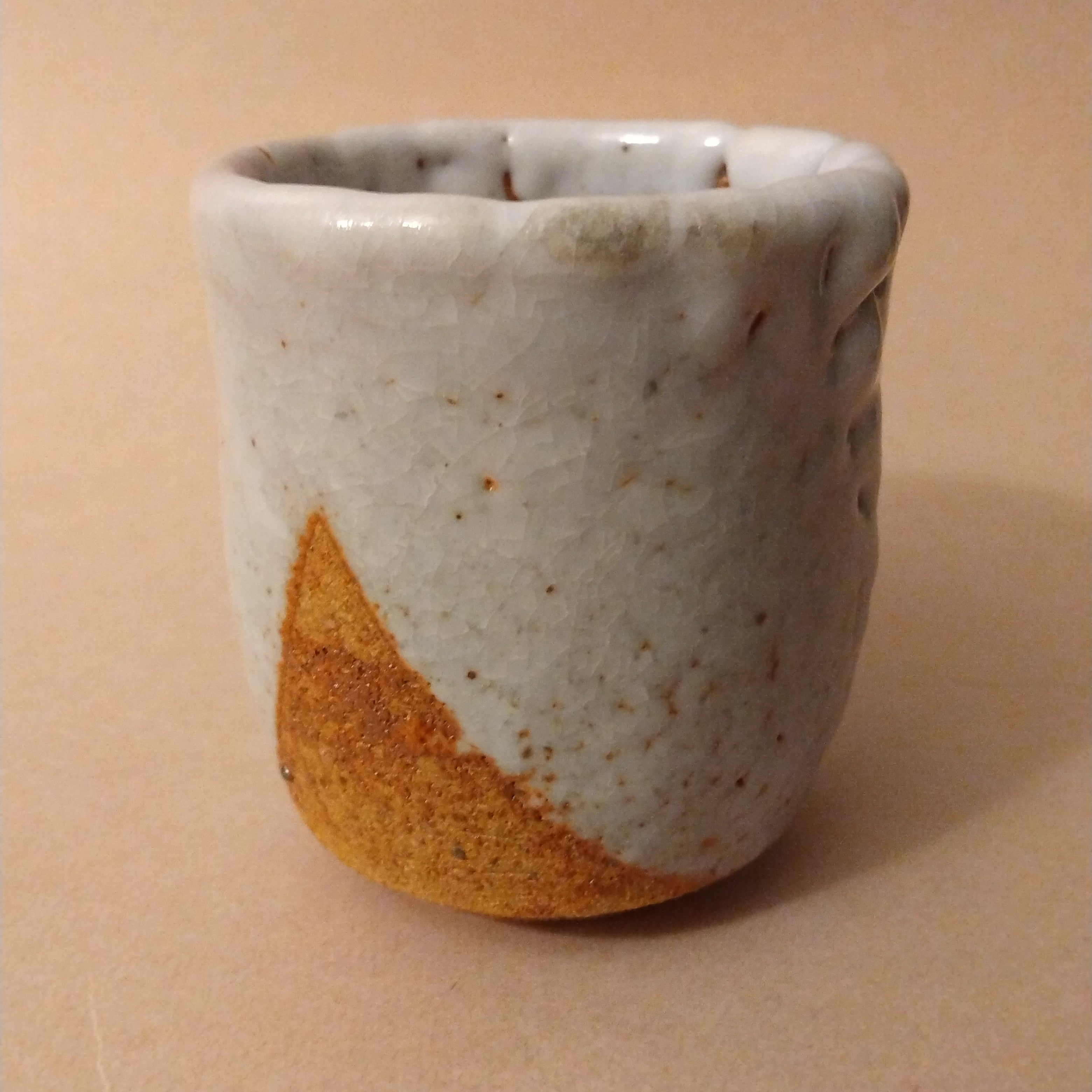 Shino Glaze Tea Cup, Yunomi, by George Gledhill