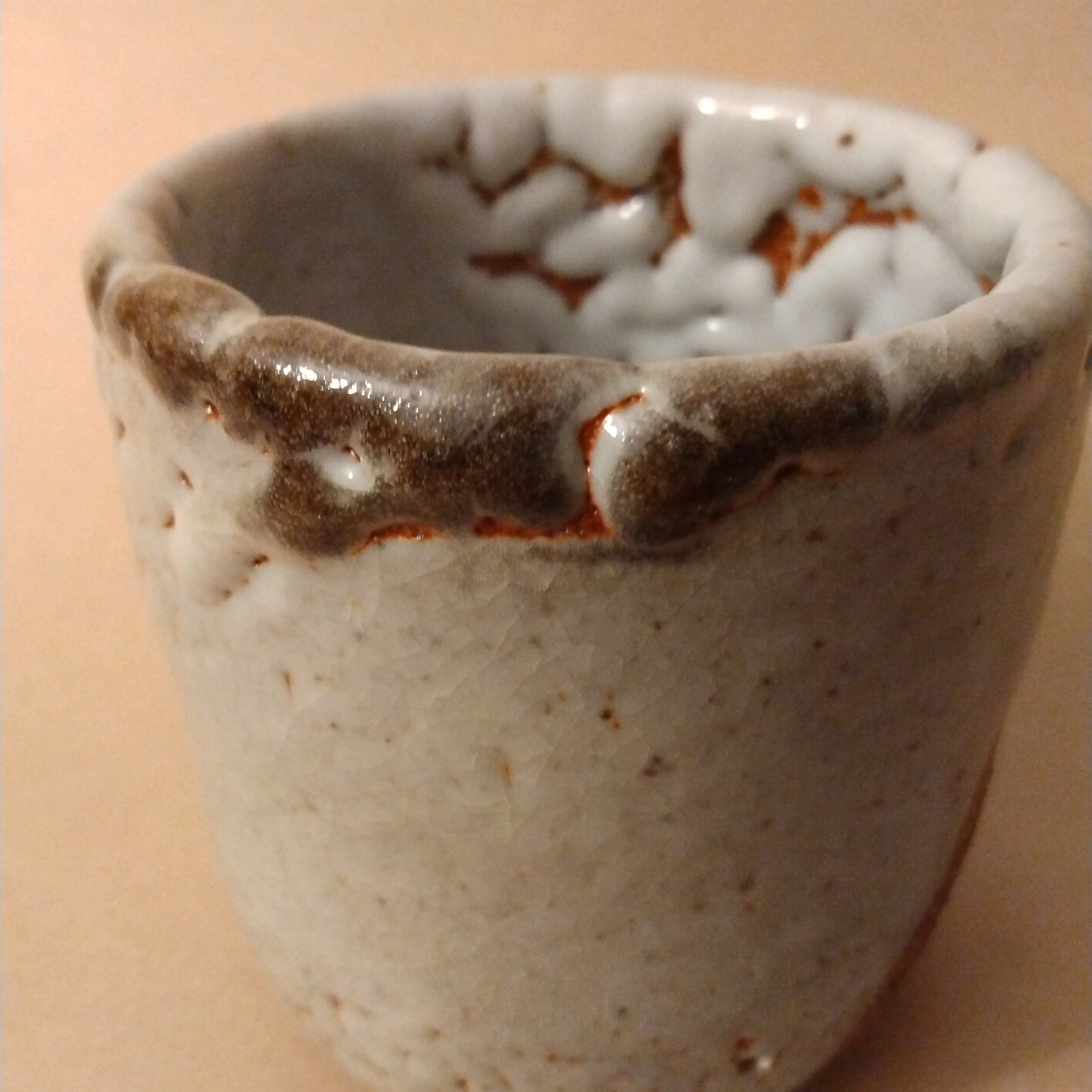 Shino Glaze Tea Cup, Yunomi, by George Gledhill