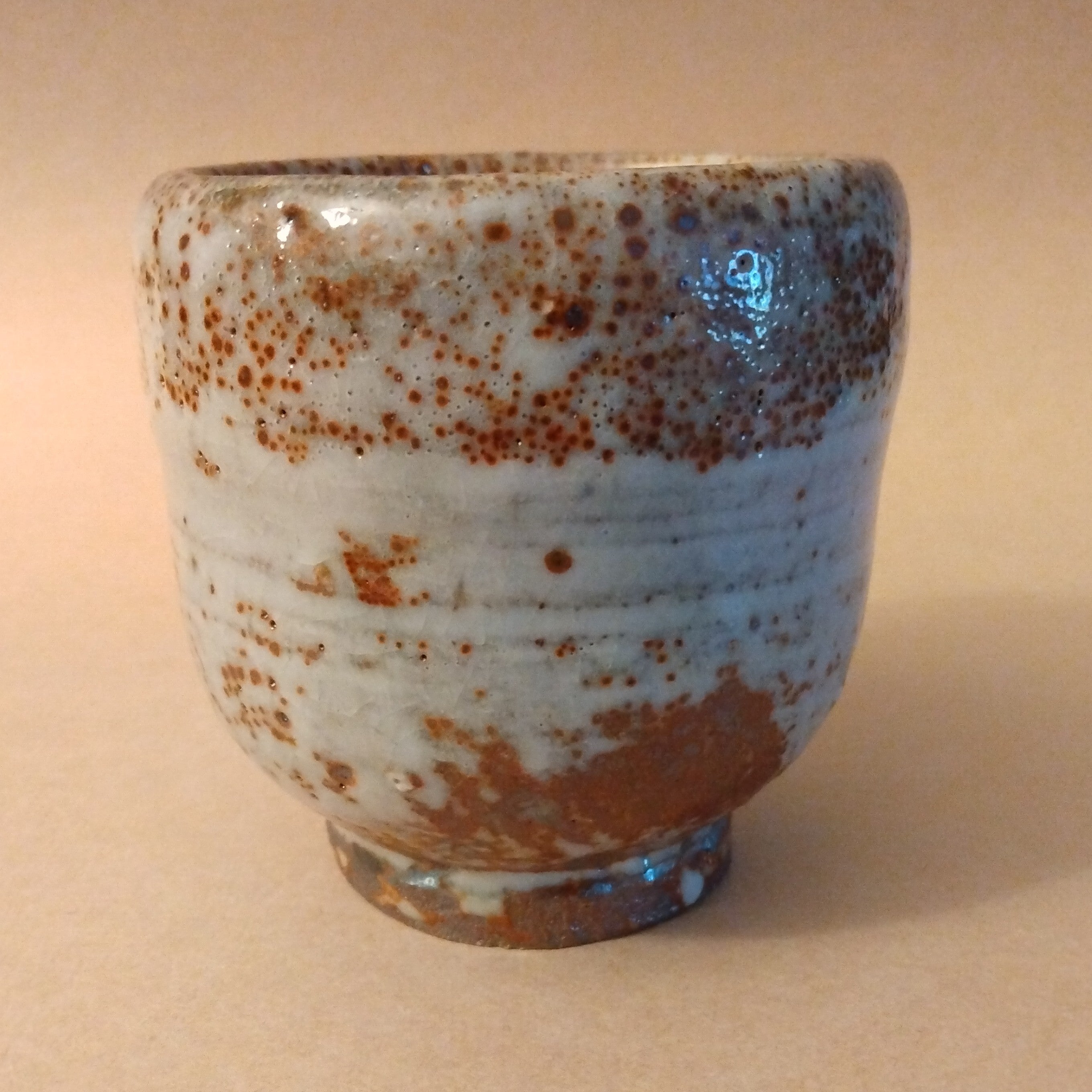 Shino Glaze Tea Cup, Yunomi, by George Gledhill
