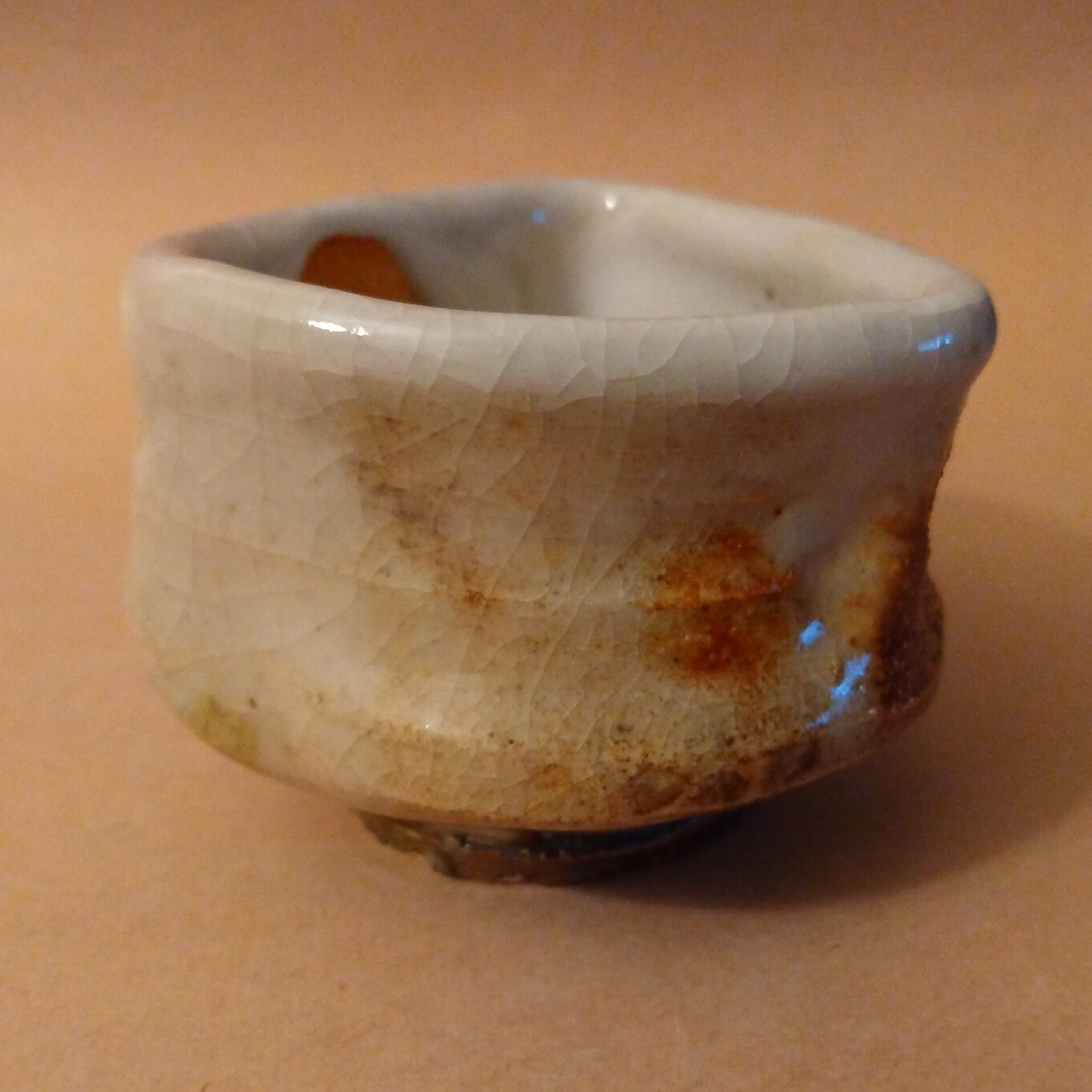 Wood-fired Shino Glaze Sake or Tea Cup, by George Gledhill
