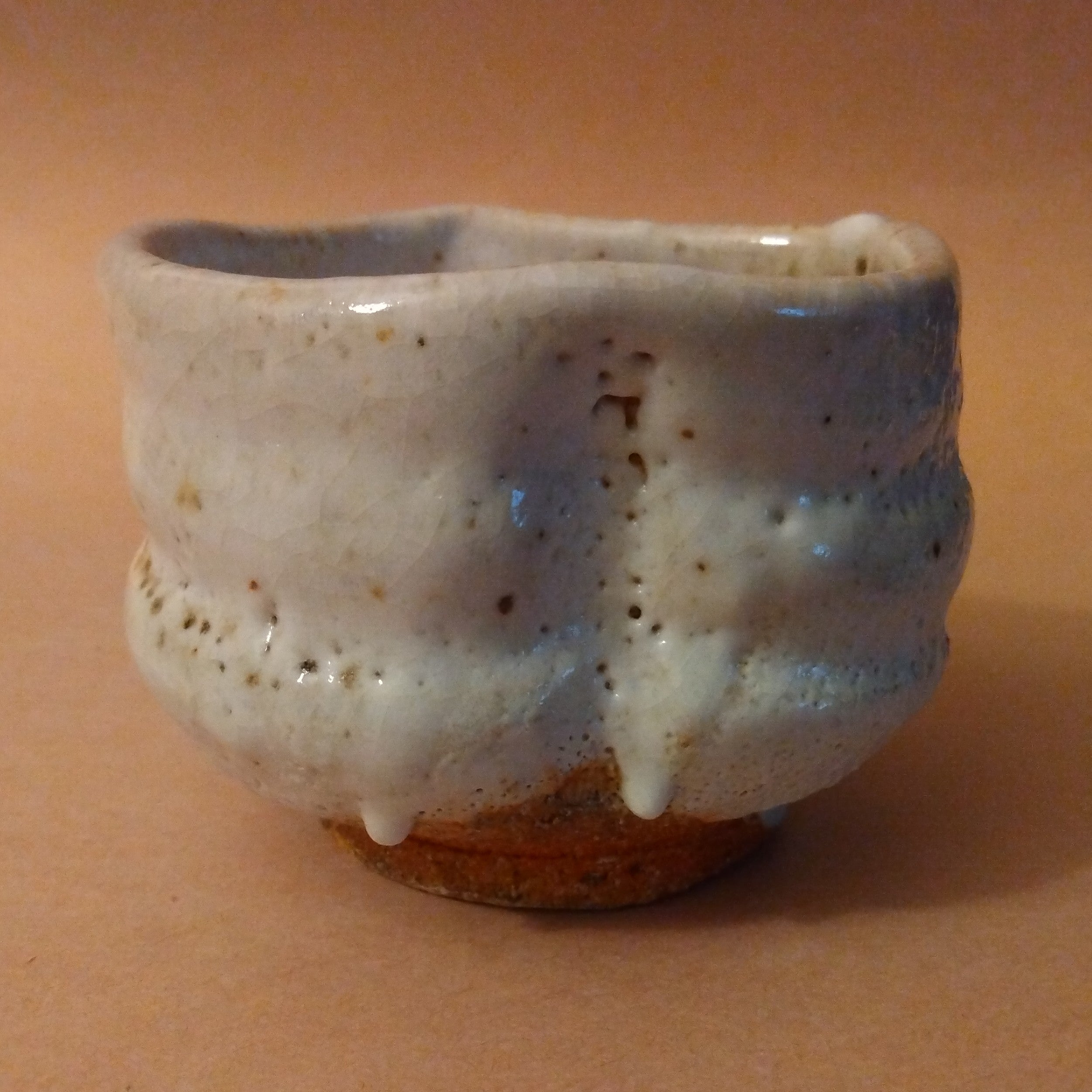 Wood-fired Shino Glaze Sake or Tea Cup, by George Gledhill