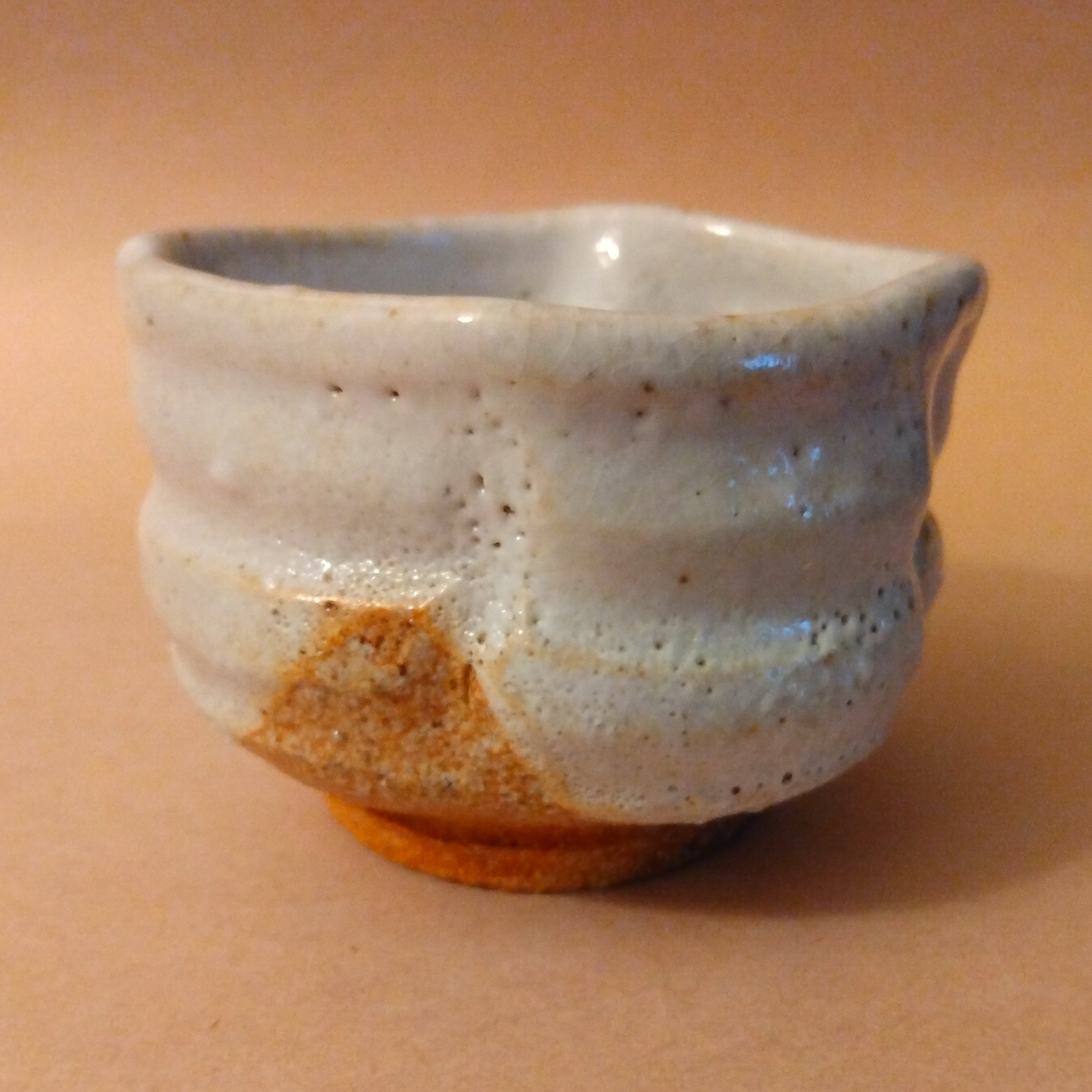 Wood-fired Shino Glaze Sake or Tea Cup, by George Gledhill