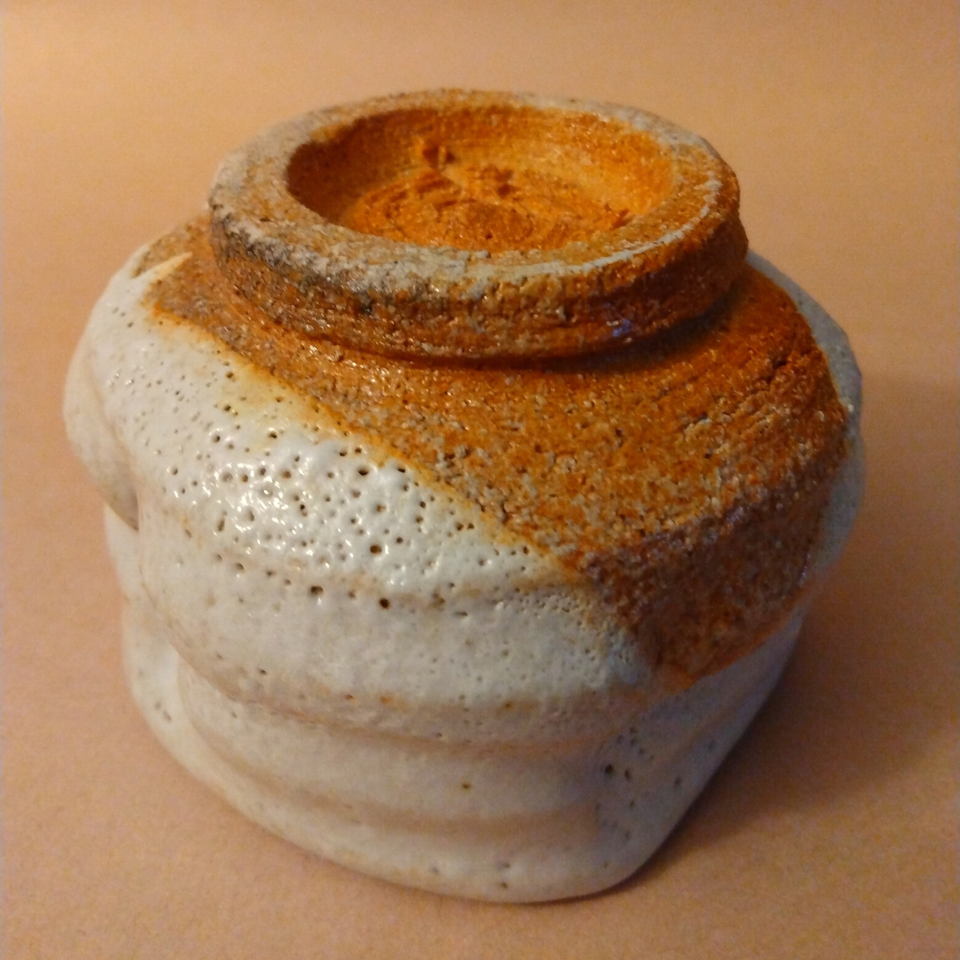 Wood-fired Shino Glaze Sake or Tea Cup, by George Gledhill