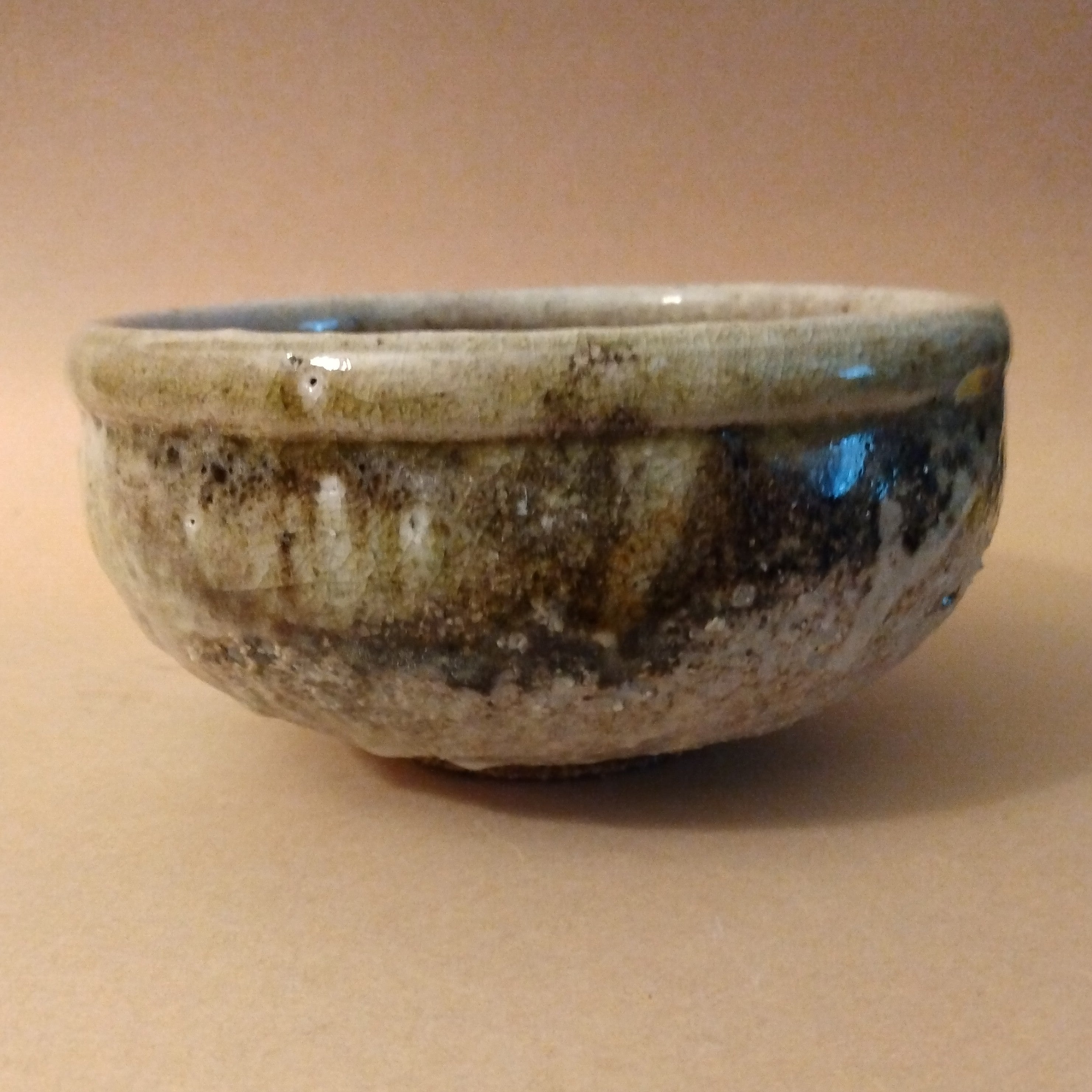 Wood-fired Shino Glaze Bowl with Feldspar loaded Clay, by George Gledhill