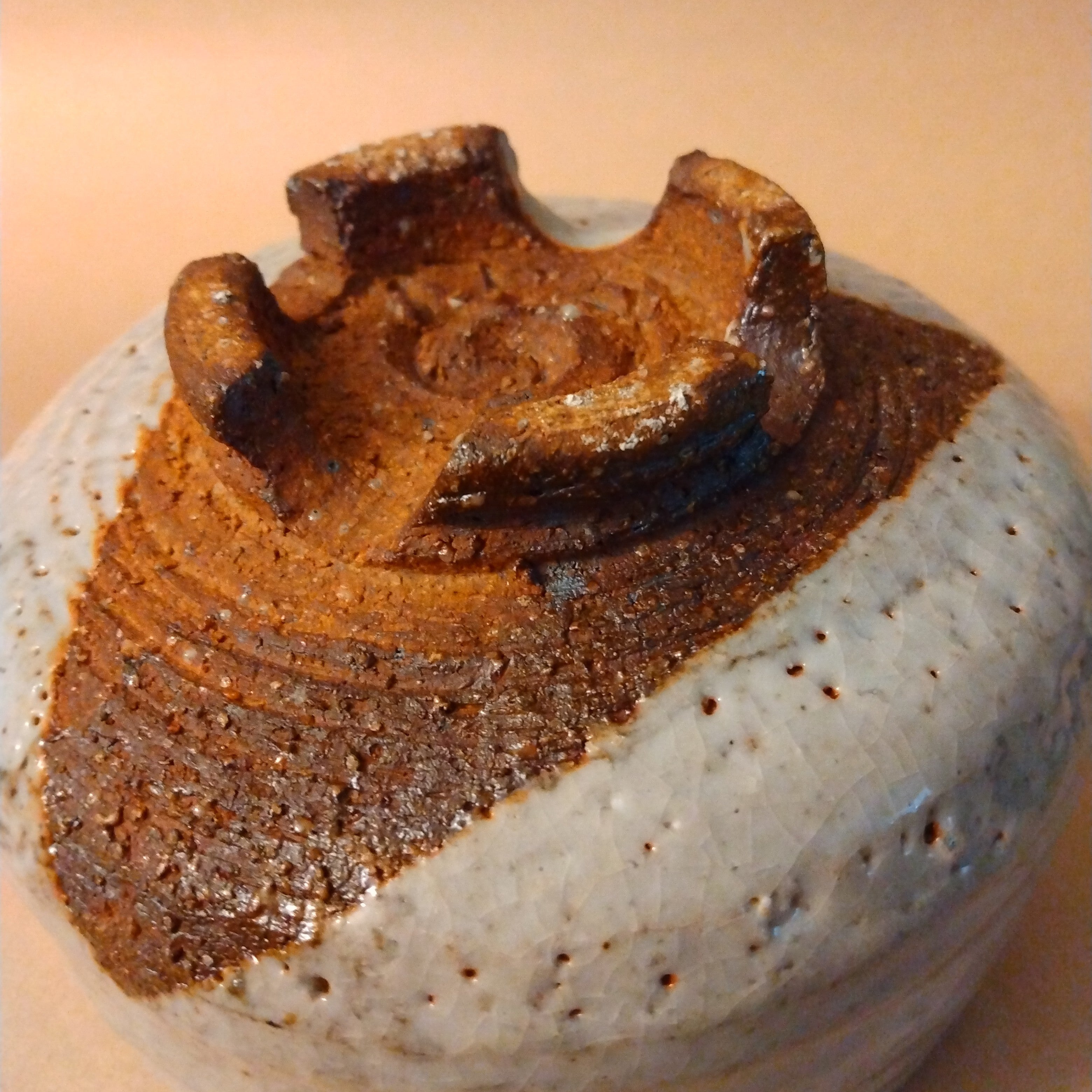 Shino Glaze Tea Bowl, Matcha Chawan with Split Foot by George Gledhill