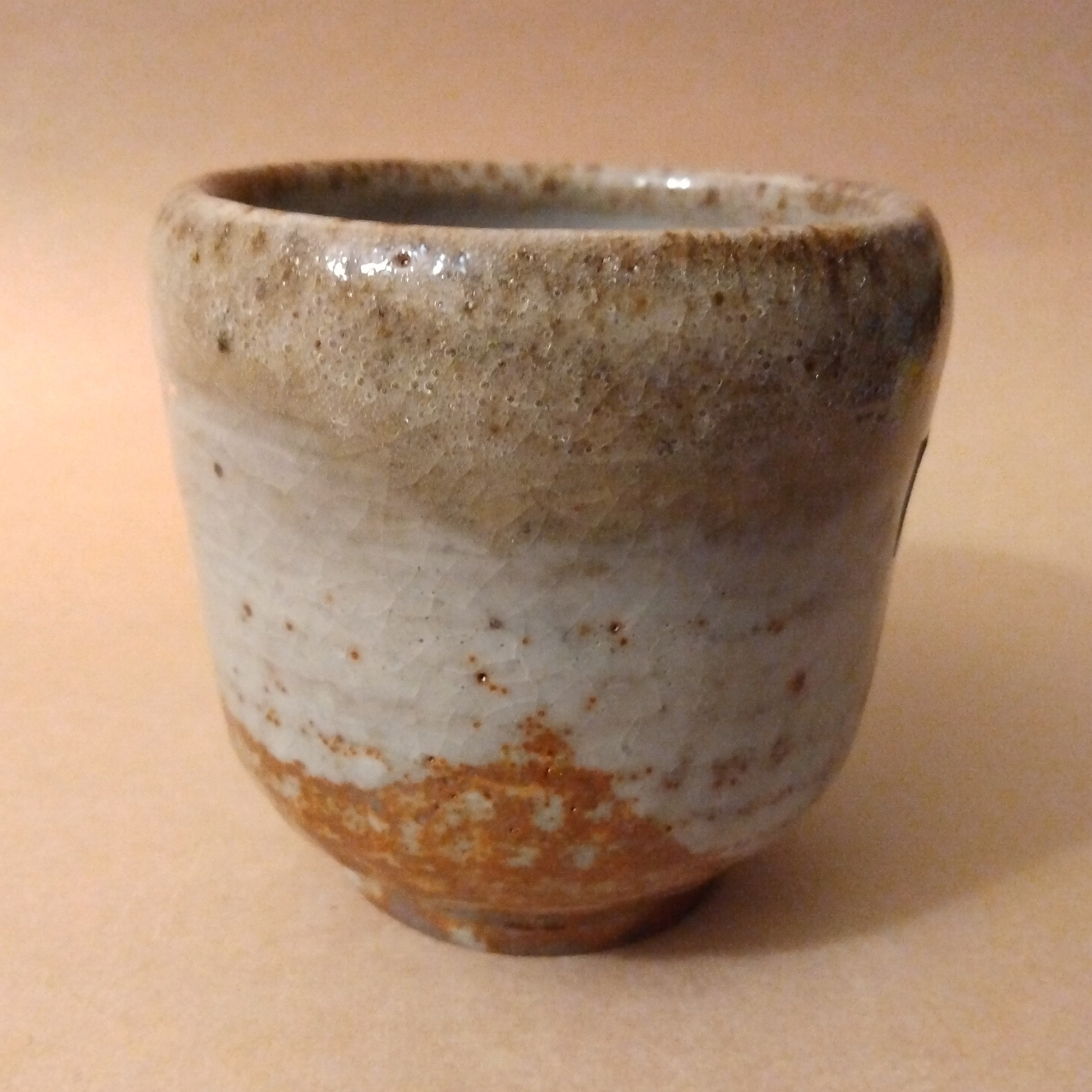 Shino Glaze Tea Cup, Yunomi, by George Gledhill