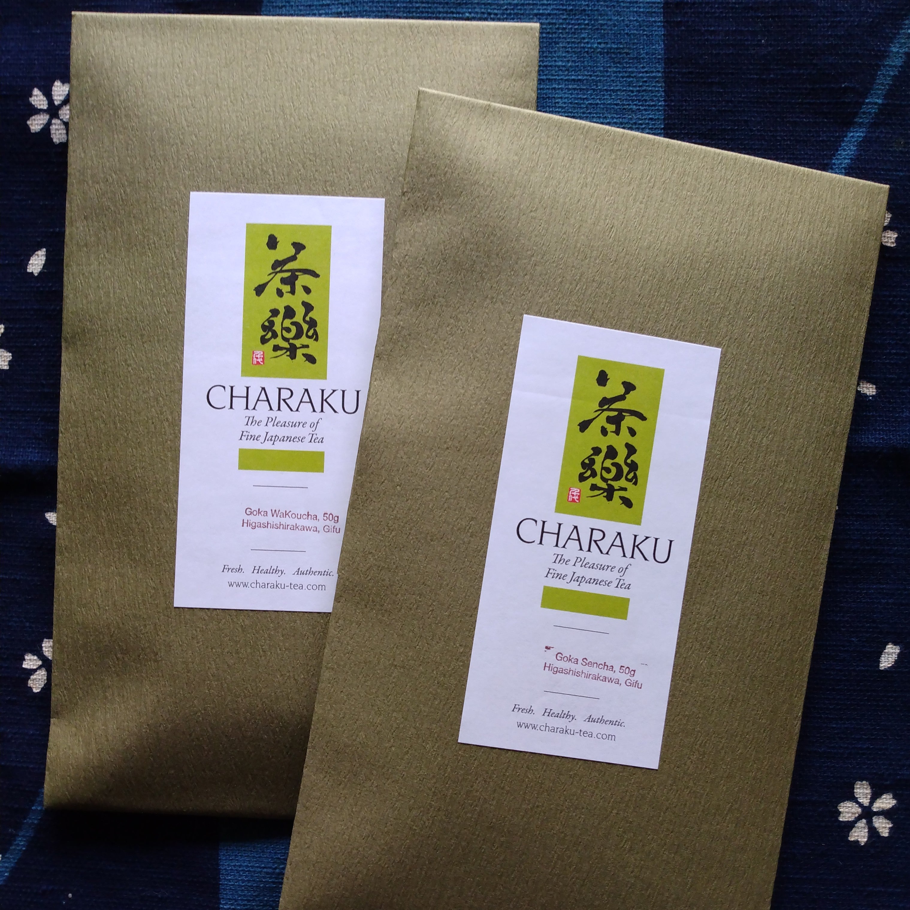 NEW Goka-cha Sencha & WaKoucha Combo Pack; Higashishirakawa, Gifu Prefecture. 50g each. Naturally Grown. 2025 Harvests