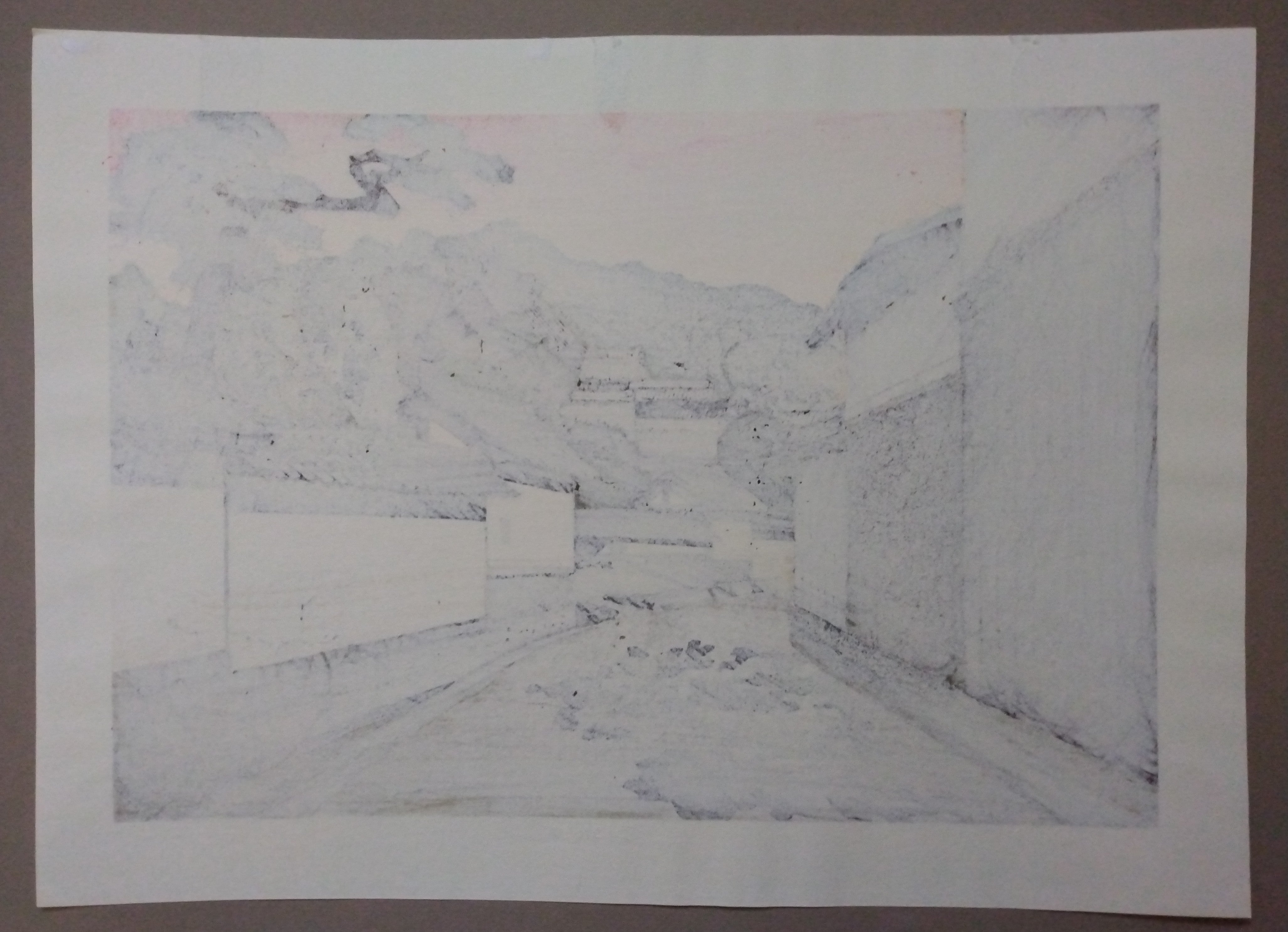 Woodblock Print by Katsuyuki Nishijima, "Evening in Gokashou" (Gokasho no Yuu)