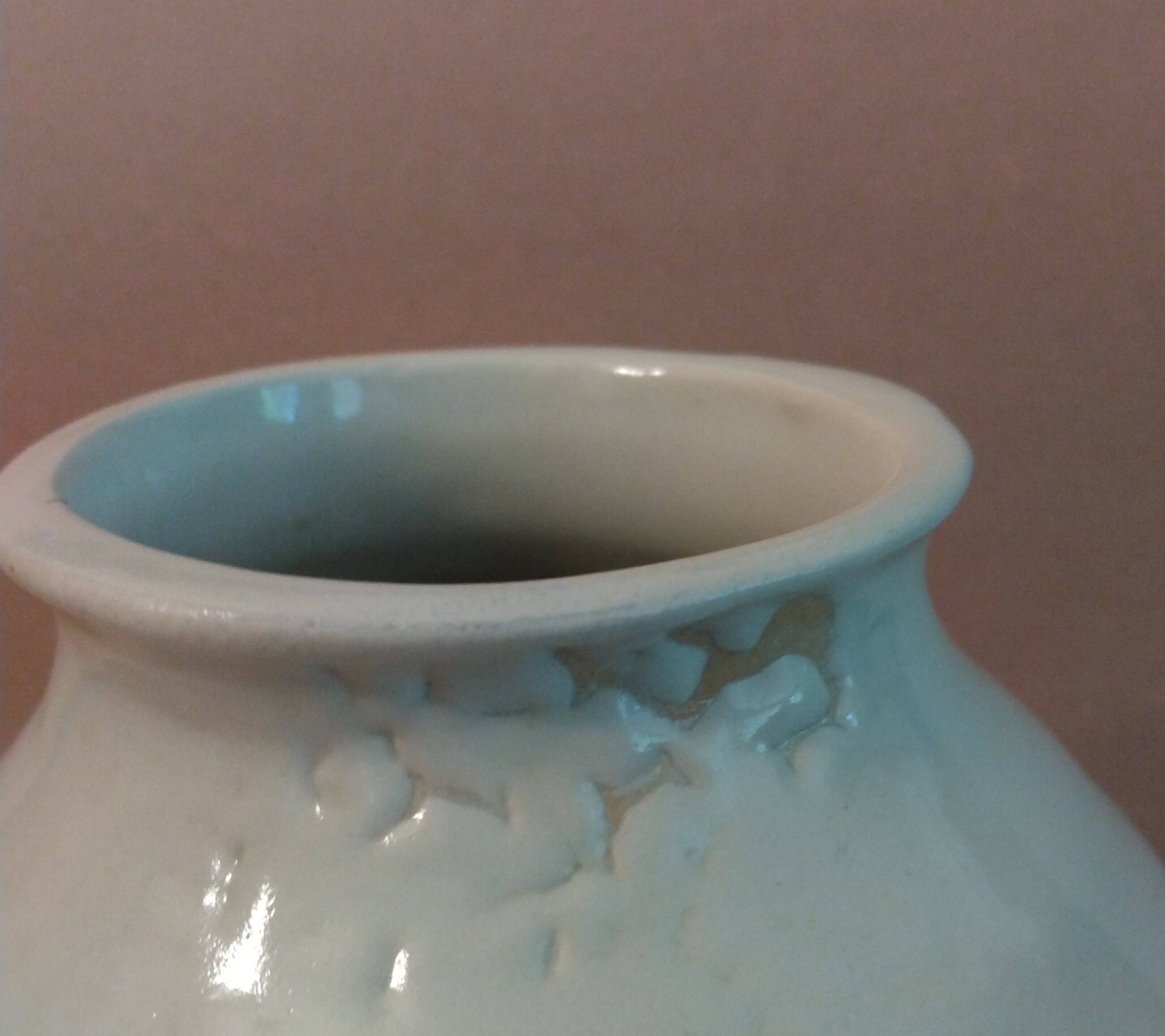 White Shino Vase by Sachiko Furuya