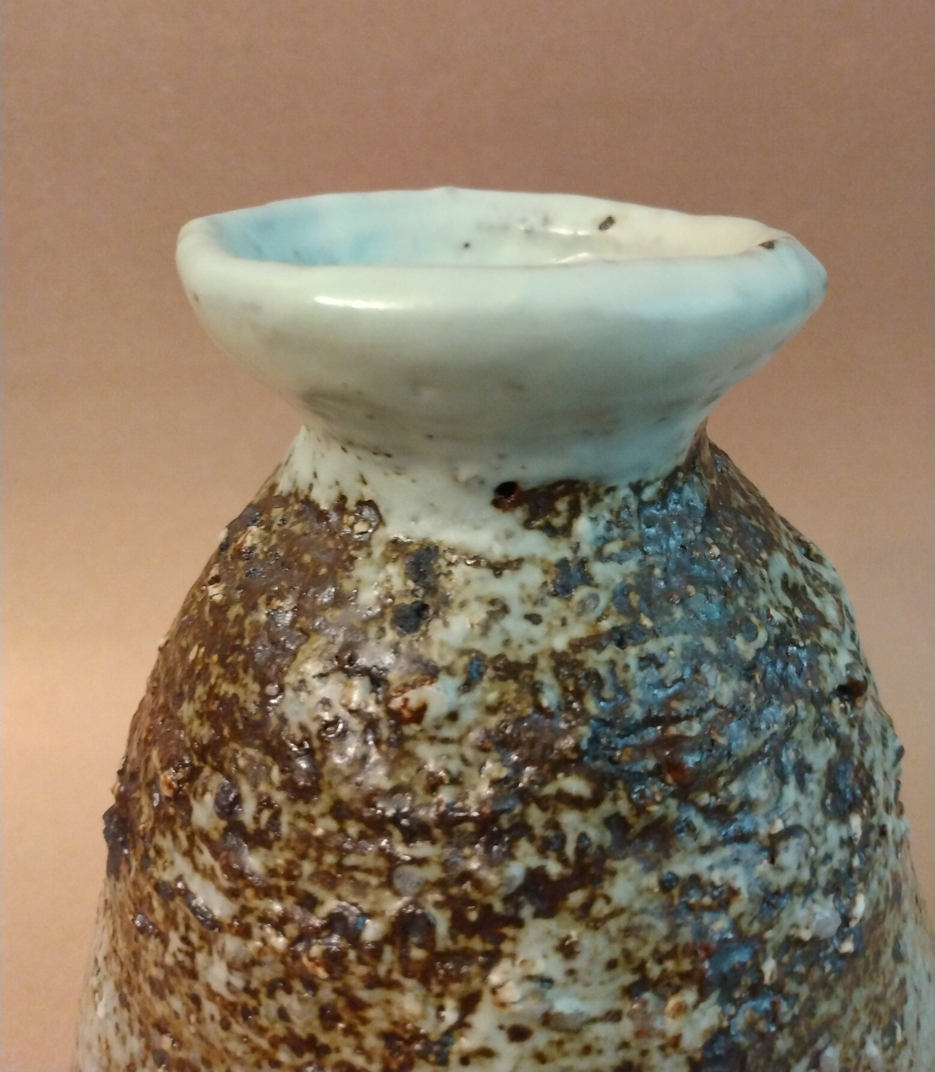 Bamboo Ash & Shino Glaze Vase by Sachiko Furuya