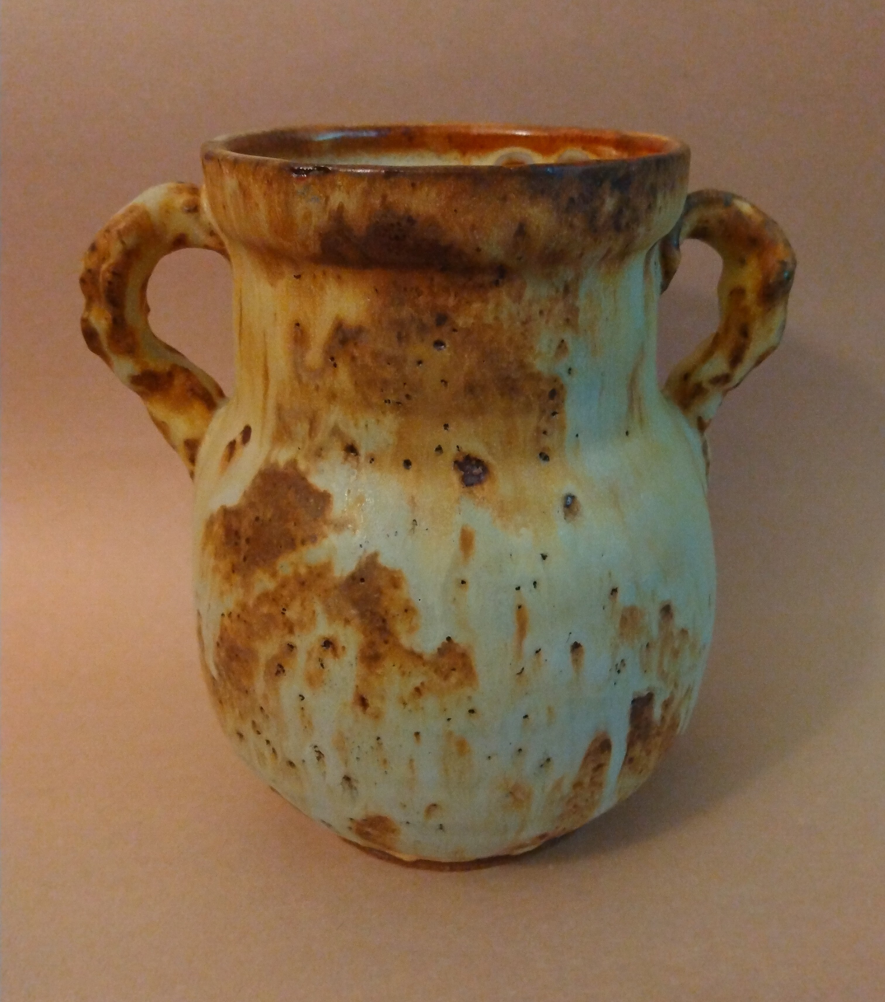 Bamboo Ash & Shino Glaze Vase by Sachiko Furuya