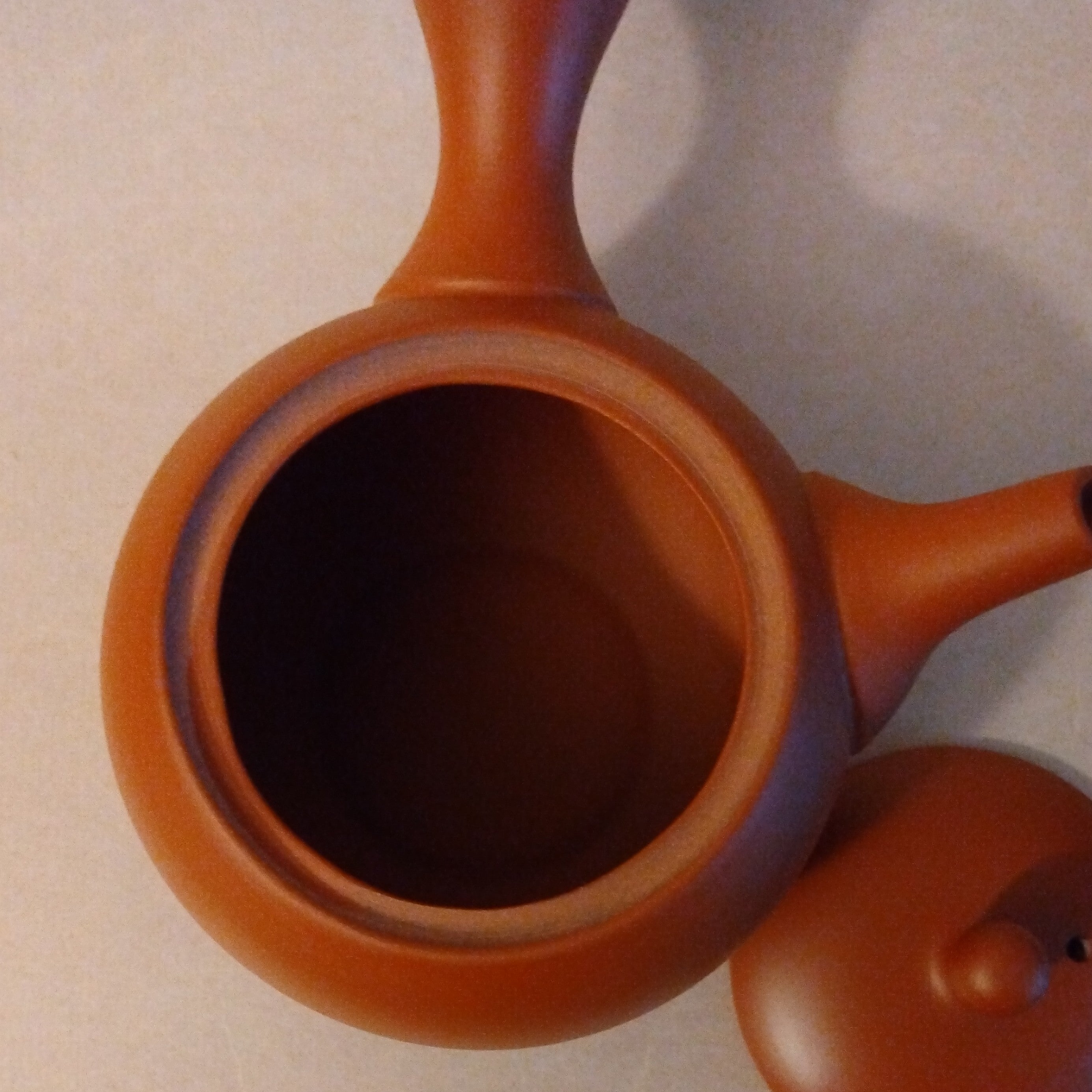 Shudei (Red Clay) Tokoname Komaru (Small Round) Kyusu, 180cc (6oz) by Jinsui Kiln