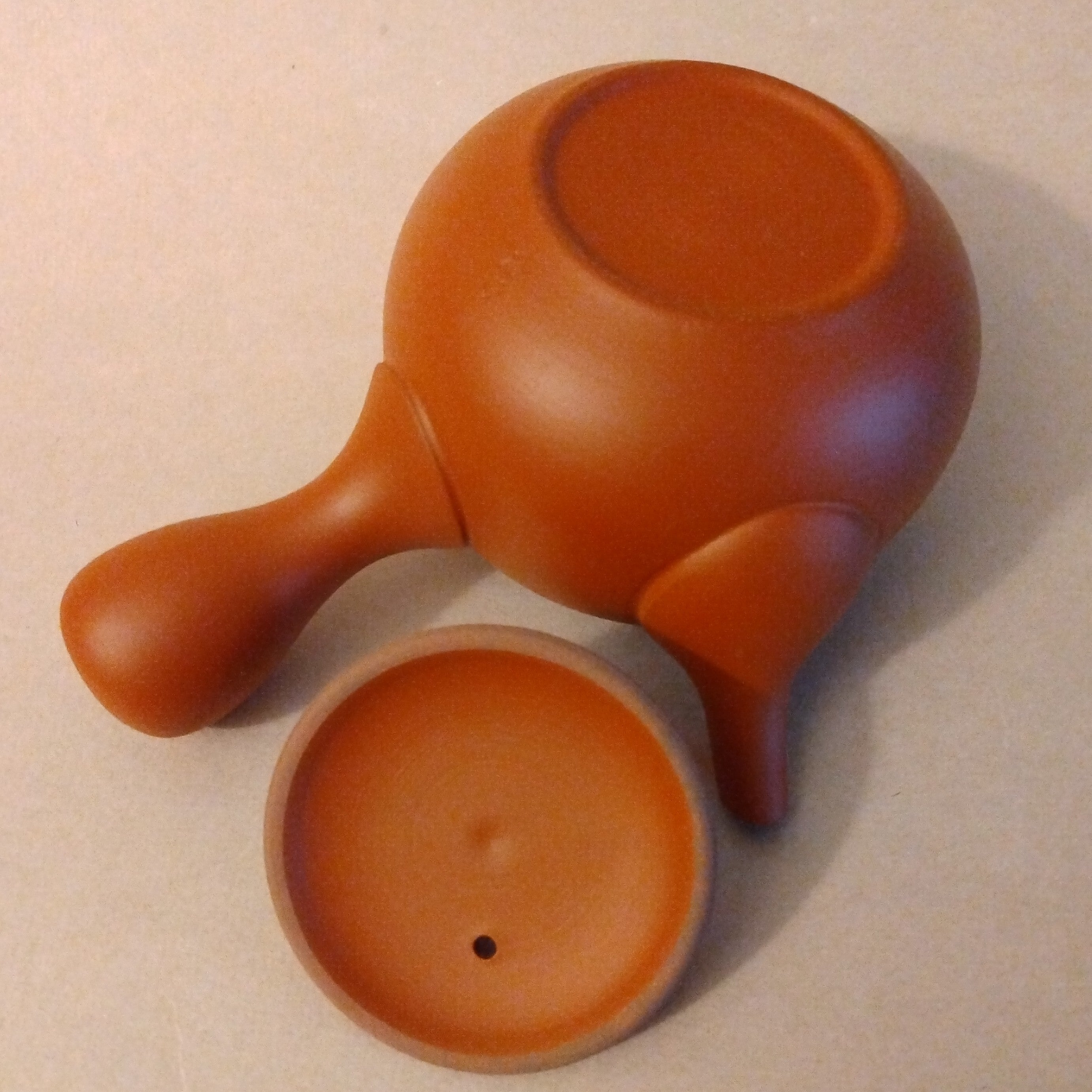 Shudei (Red Clay) Tokoname Komaru (Small Round) Kyusu, 180cc (6oz) by Jinsui Kiln