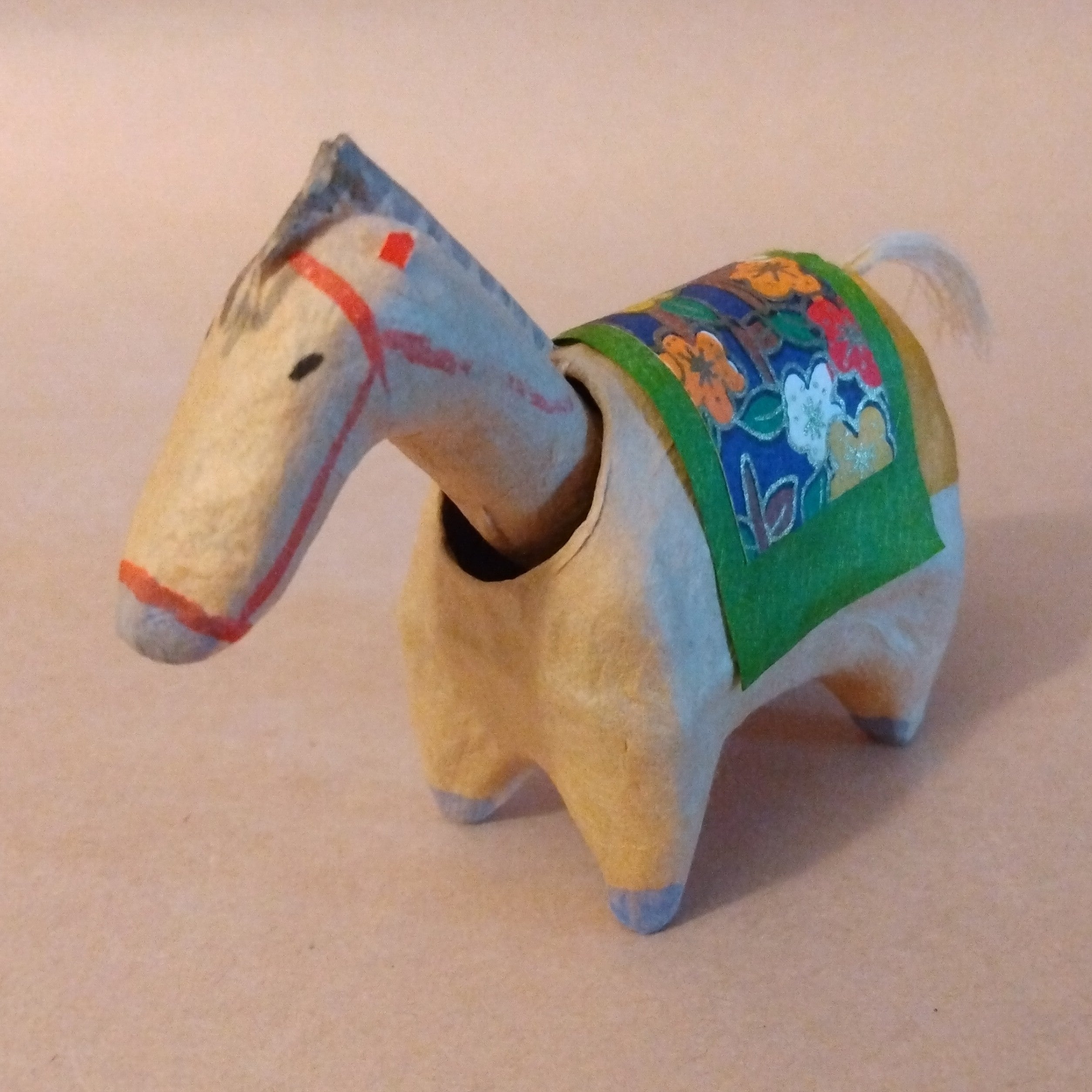 Sendai Hariko Papier-Mache Doll of Uma (Horse), Takahashi Workshop, Vintage, ca. 2002