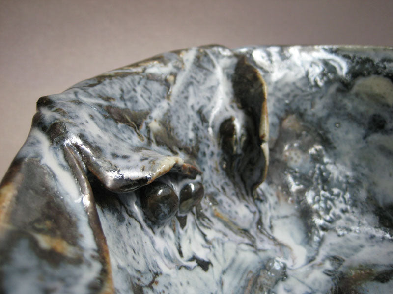 Serving Bowl with Sculpted Leaves, Grapes, and Vines by Sachiko Furuya
