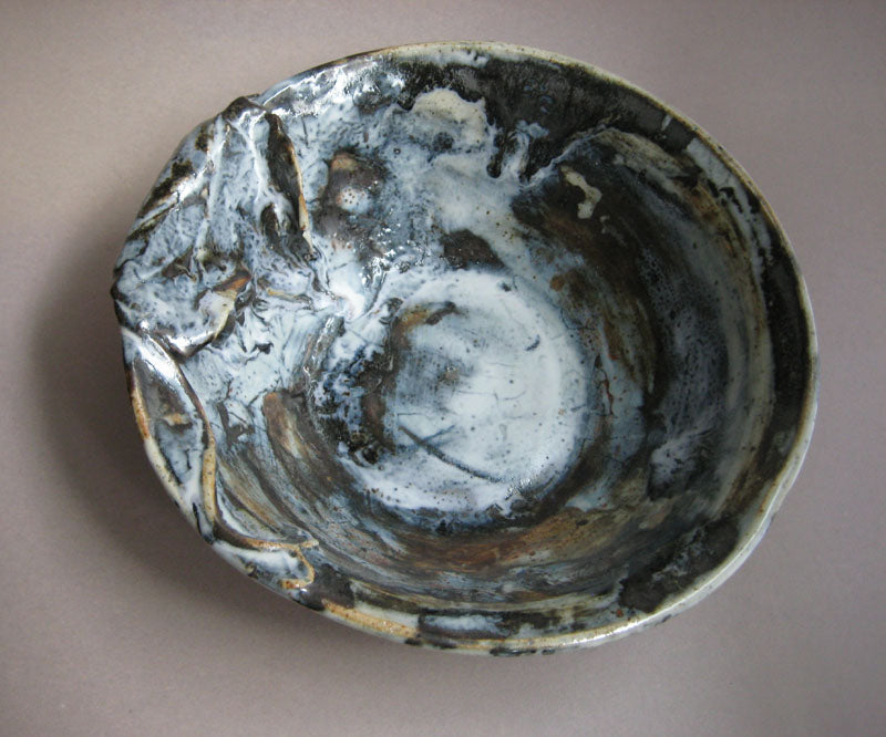 Serving Bowl with Sculpted Leaves, Grapes, and Vines by Sachiko Furuya