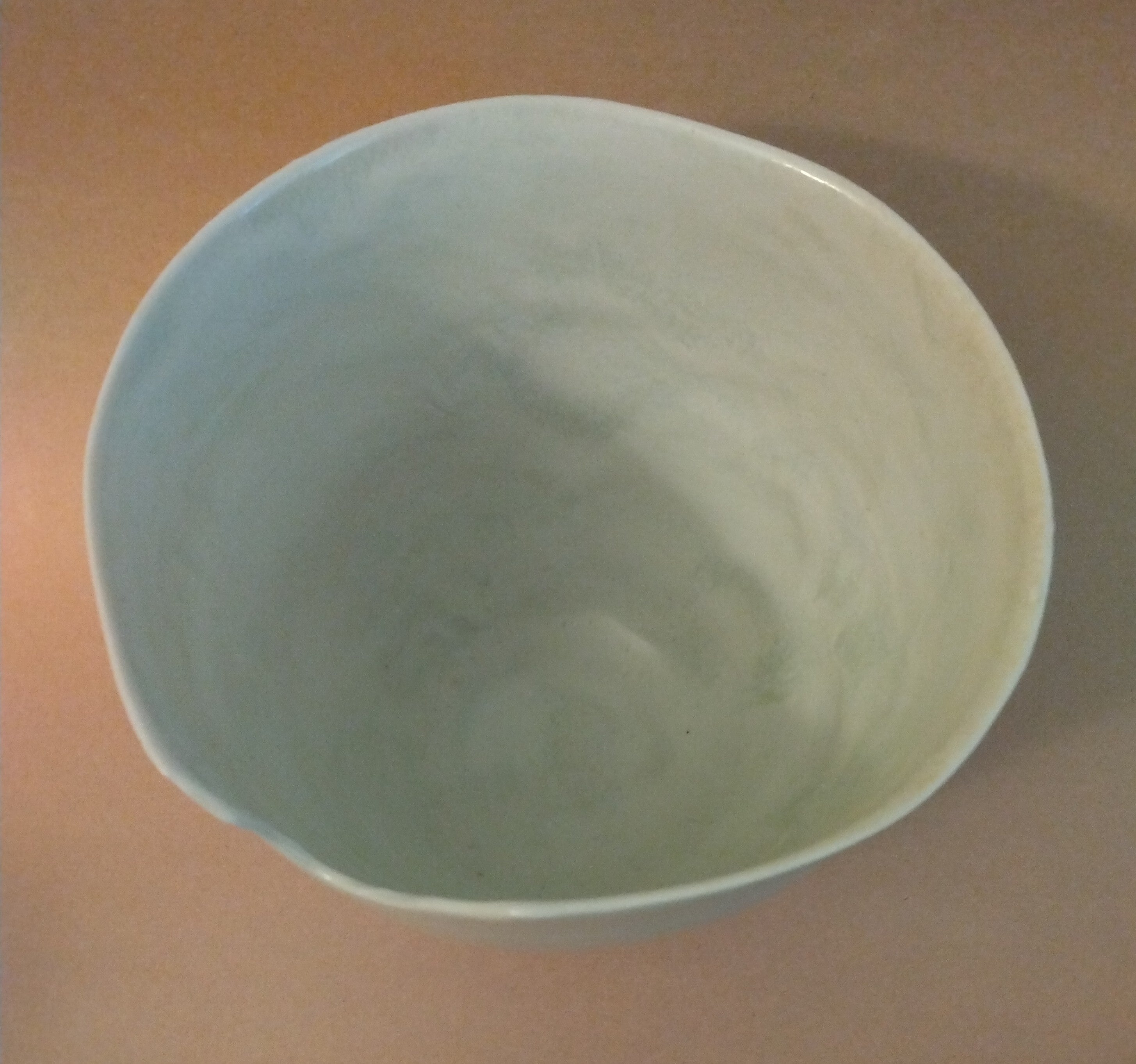 Tall Bowl/Vase with Notched Rim, White Shino Glaze, by Sachiko Furuya