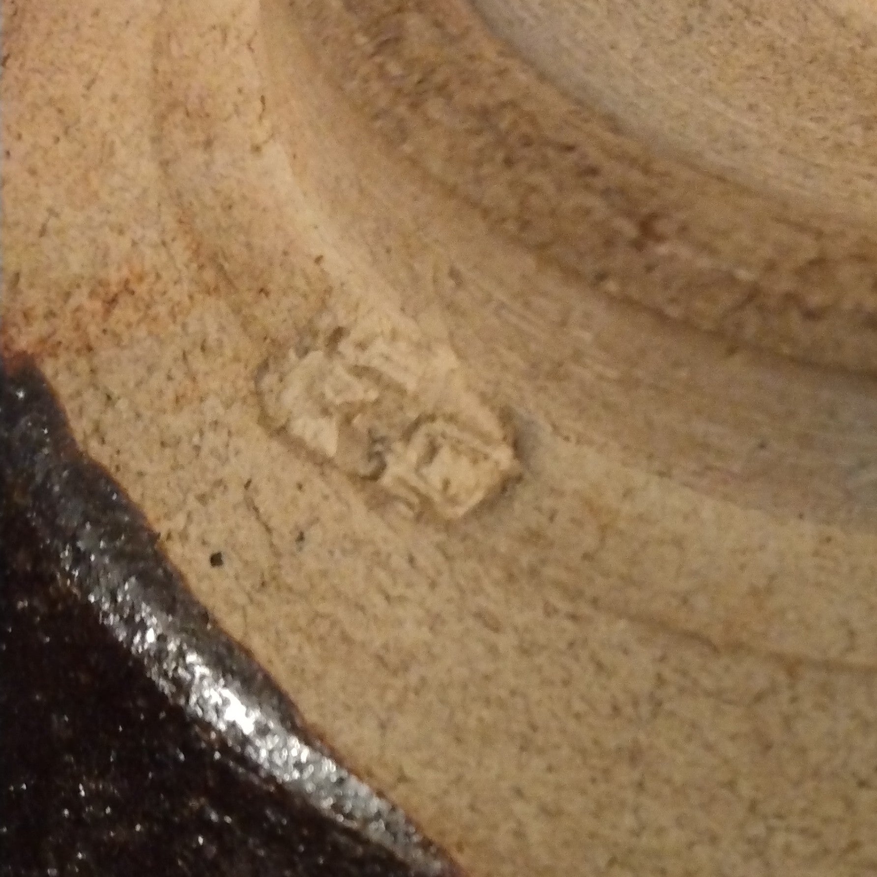 Kakewake (Split Glaze) Tea Bowl, Vintage, possibly Seto-yaki