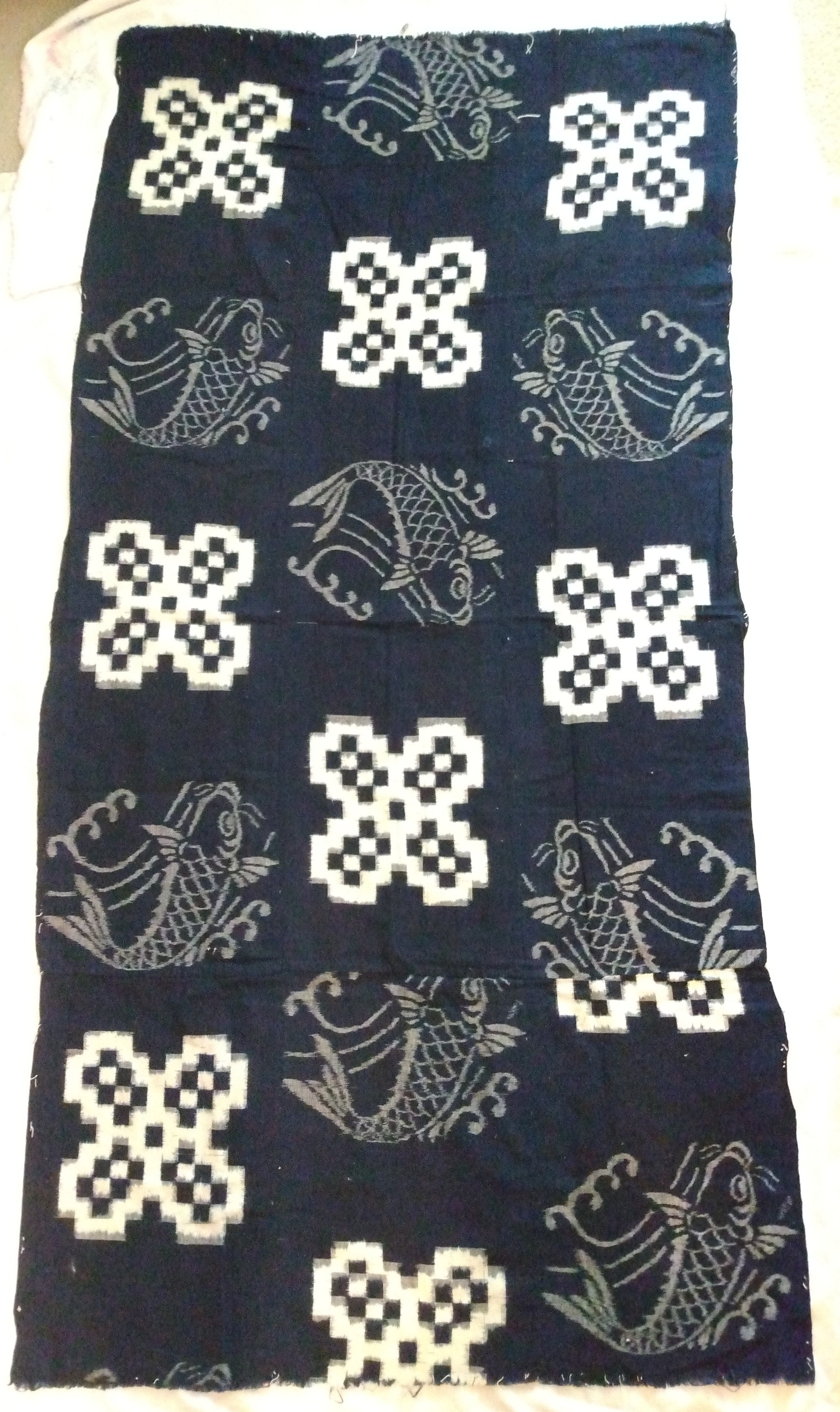 Kasuri, Ikat, Futon-ji, Bed Cover, Cloth. Antique Japanese Textile; Thiel Collection