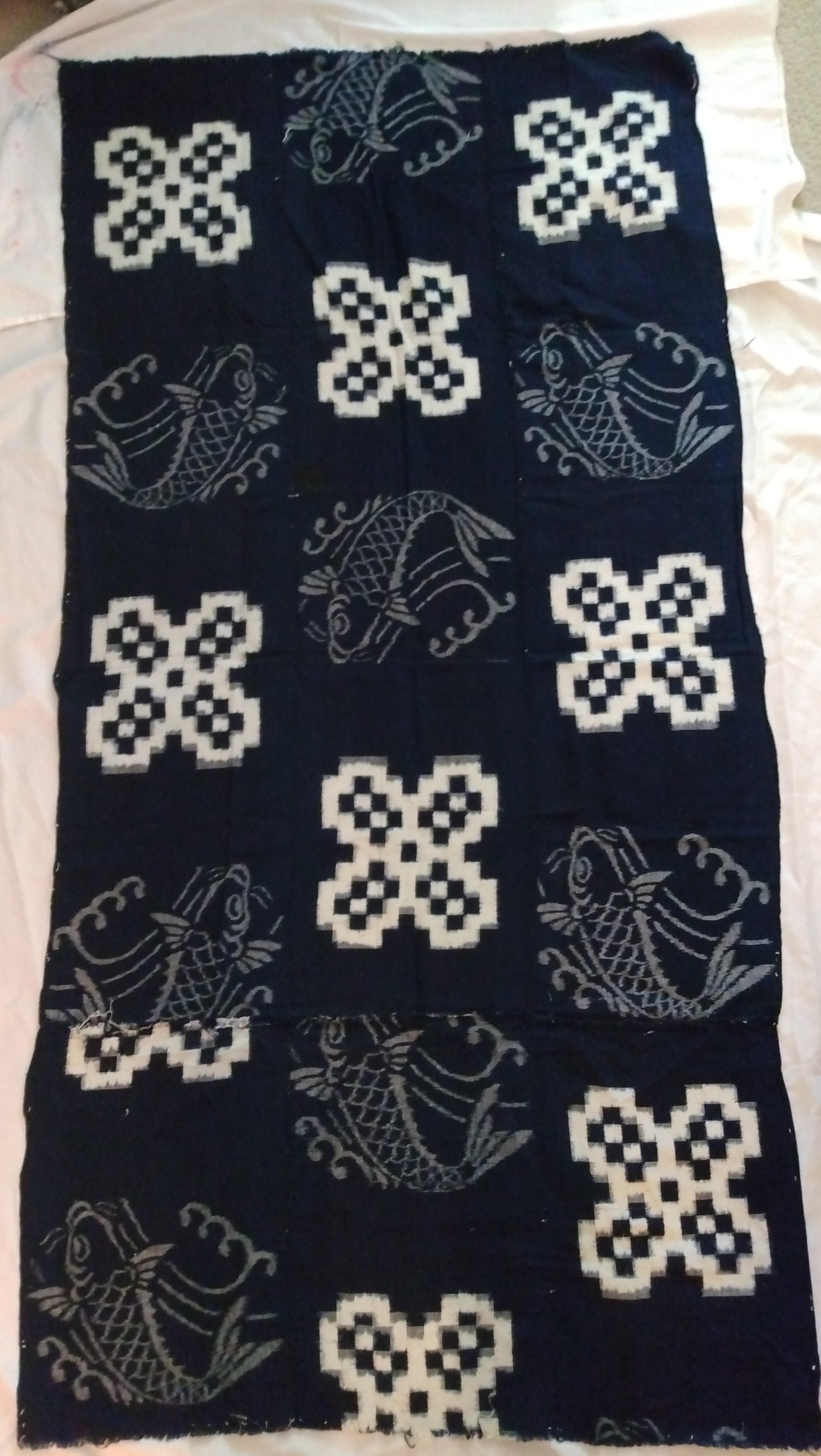 Kasuri, Ikat, Futon-ji, Bed Cover, Cloth. Antique Japanese Textile; Thiel Collection