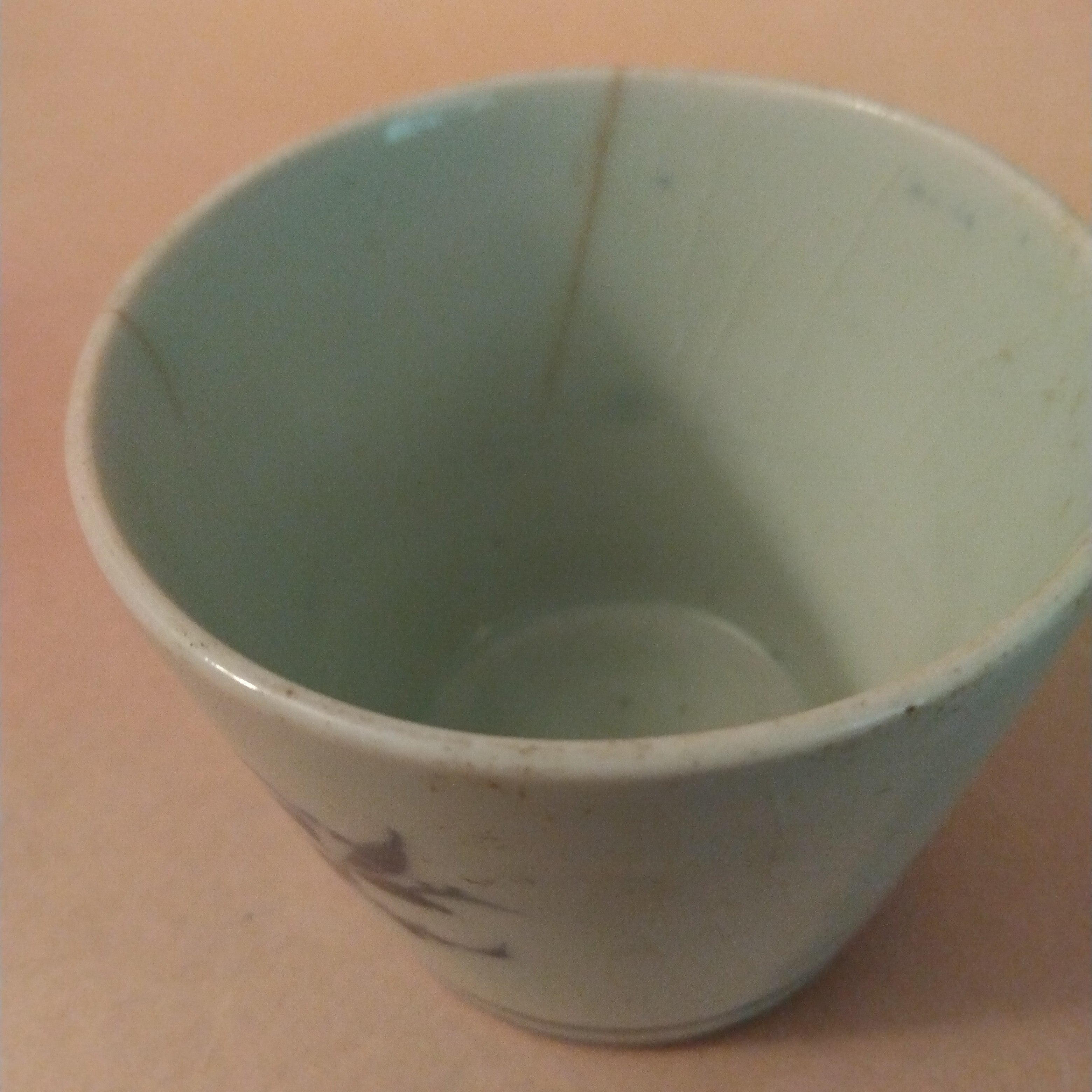 Imari Ware Porcelain Soba Choko with Underglaze Cobalt Blue Pattern of "Azami" (Thistle)