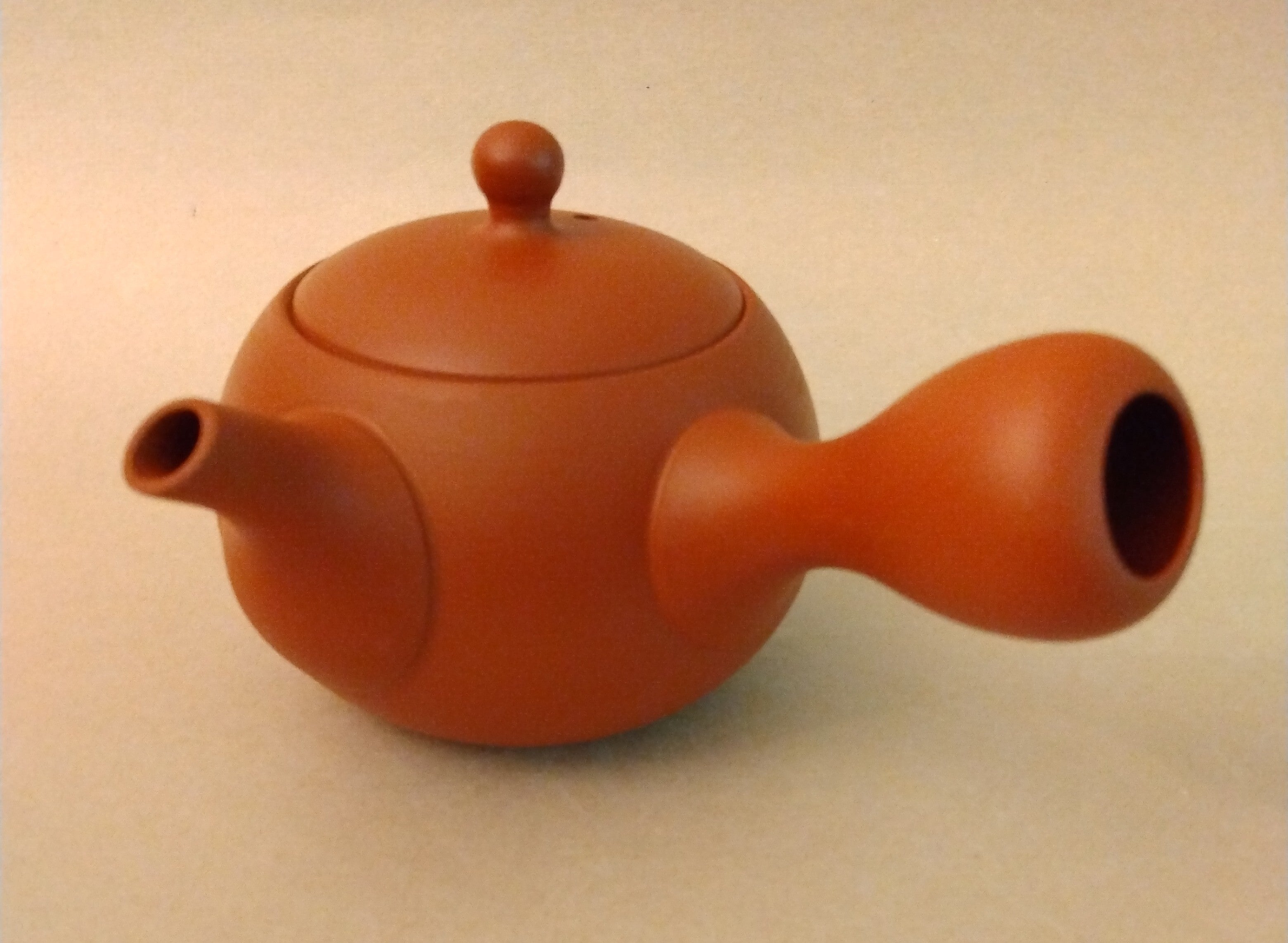 Shudei (Red Clay) Tokoname Komaru (Small Round) Kyusu, 180cc (6oz) by Jinsui Kiln