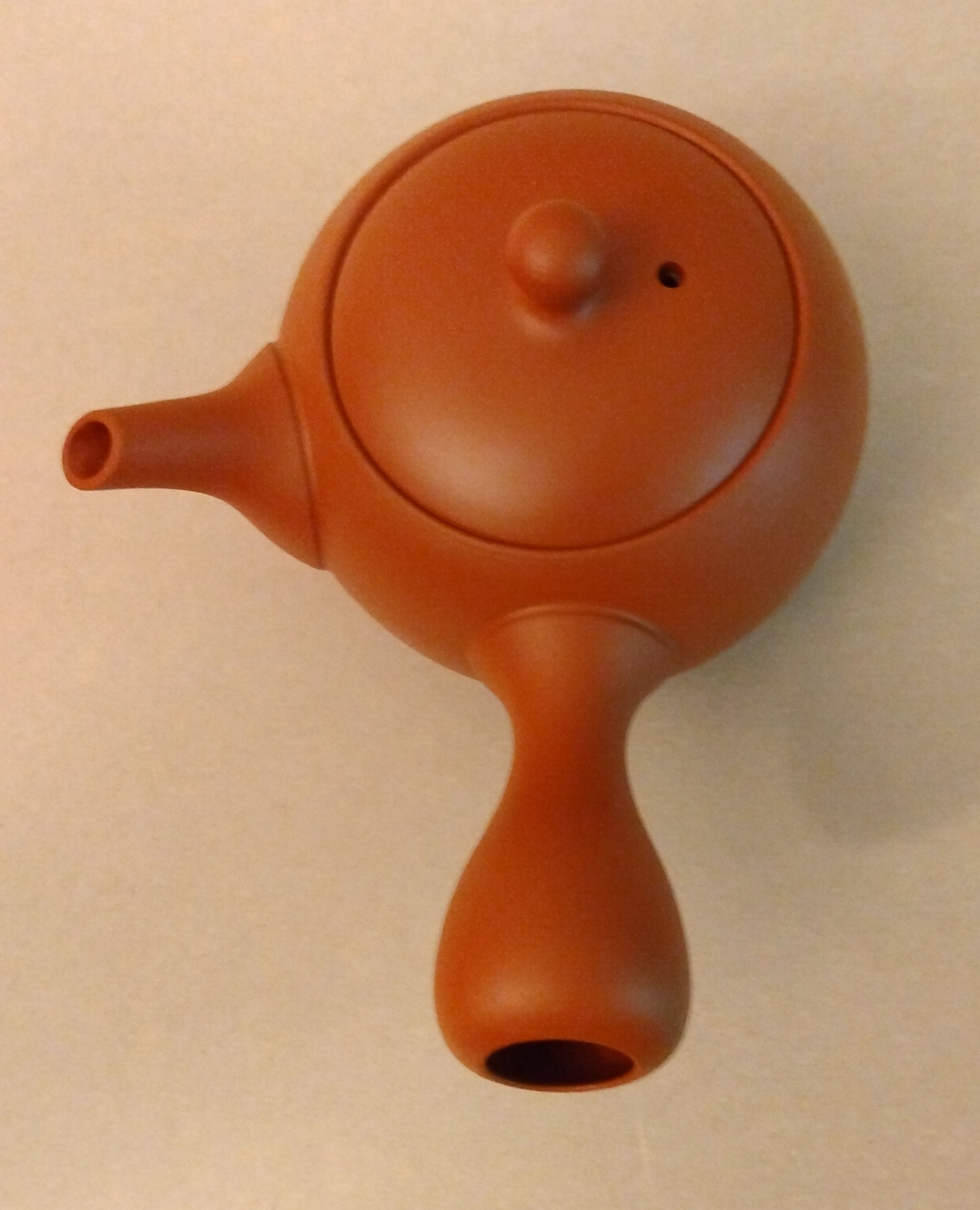 Shudei (Red Clay) Tokoname Komaru (Small Round) Kyusu, 180cc (6oz) by Jinsui Kiln