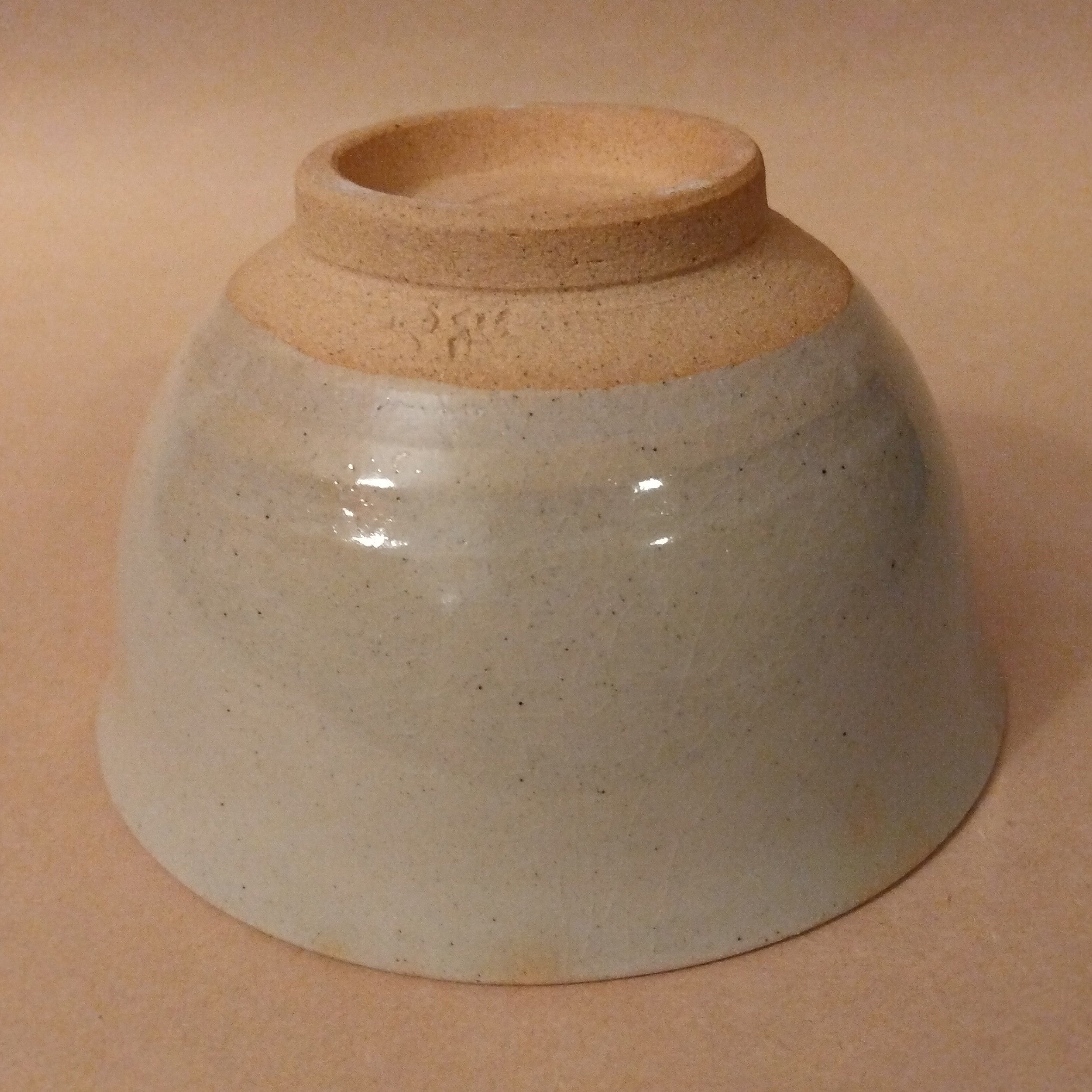 Ido-gata (well-shaped) Banko-yaki Kohiki Renshuu Chawan (Practice Tea Bowl,) Banko-ware, Japan