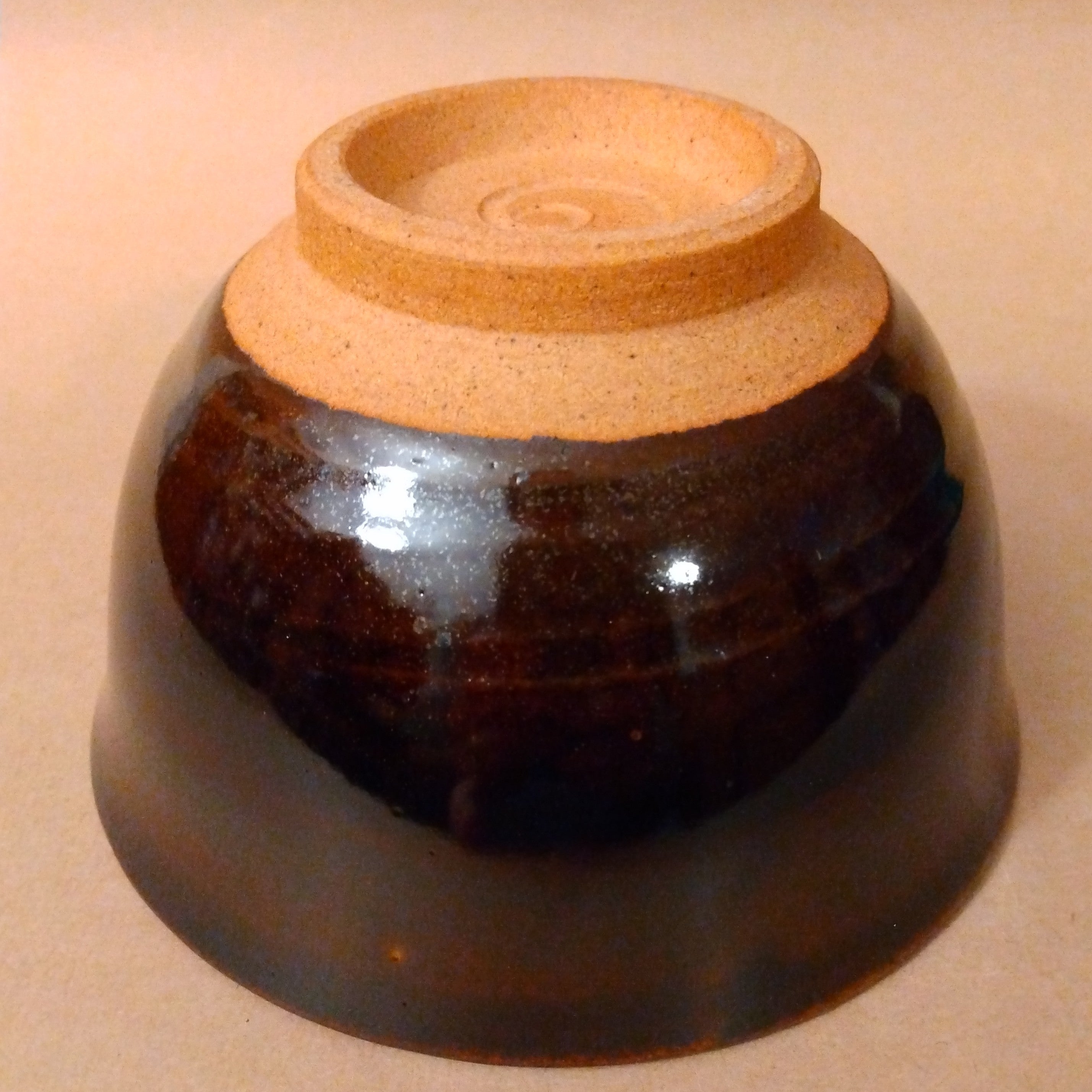 Ido-gata (well-shaped) Banko-yaki Tenmoku Renshuu Chawan (Black Practice Tea Bowl,) Banko-ware, Japan