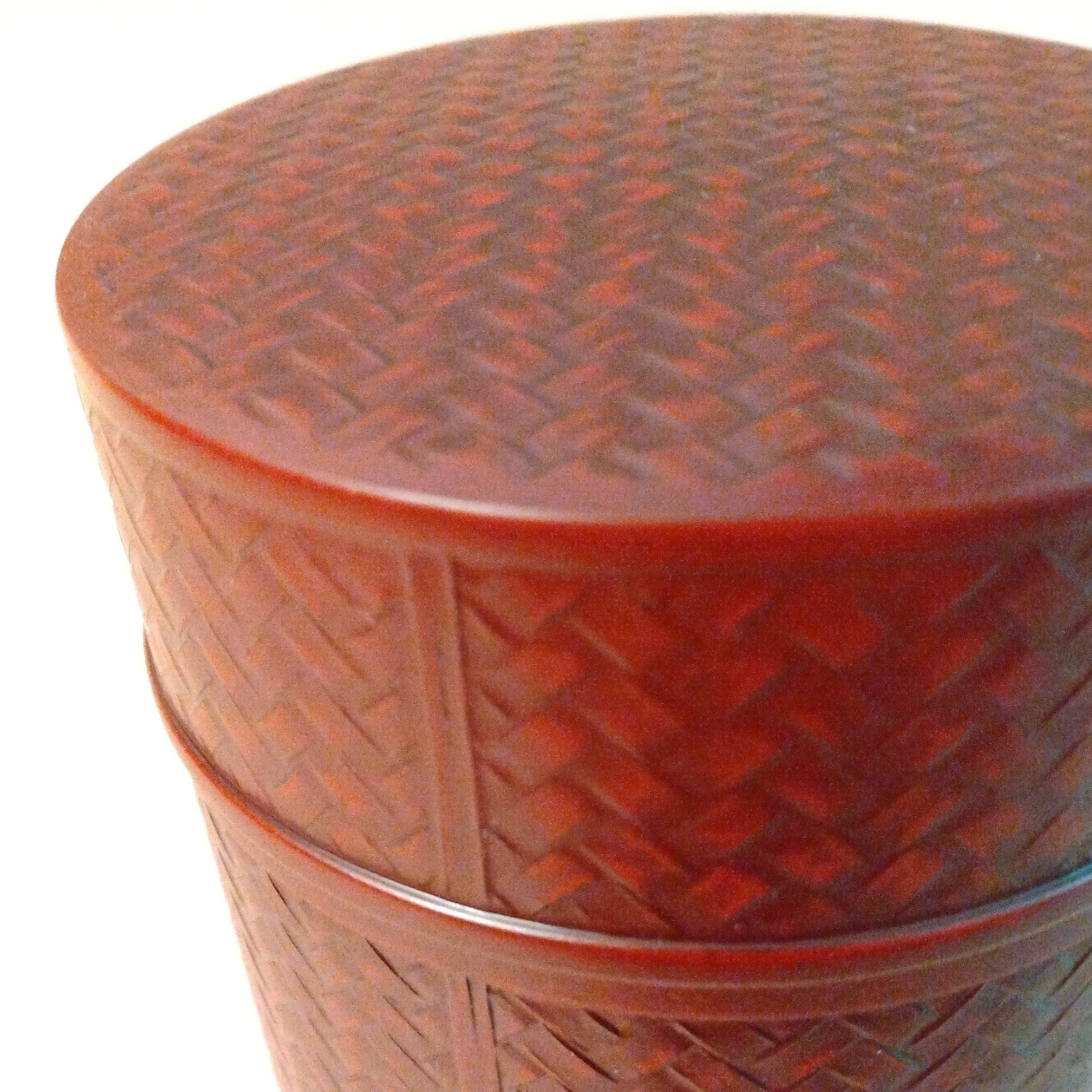 Chazutsu, Tea Canister, holds 100 grams of tea, Plastic in "Ajiro" (basketry) Pattern