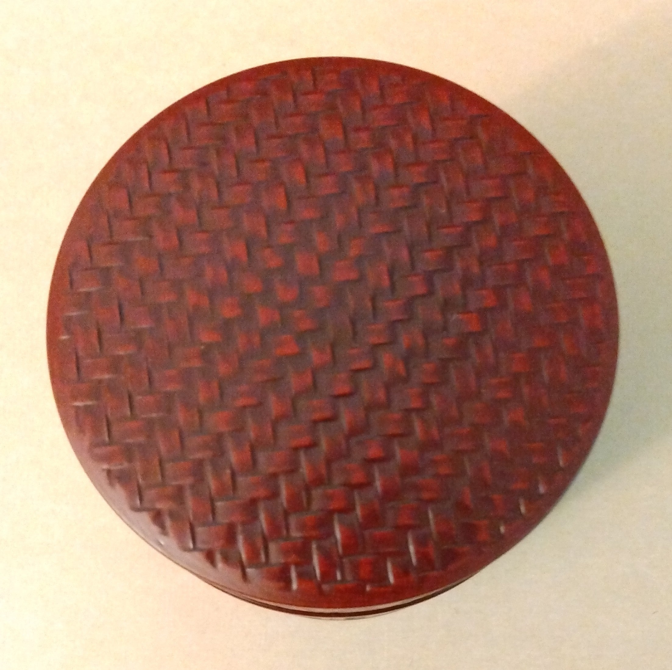 Chazutsu, Tea Canister, holds 100 grams of tea, Plastic in "Ajiro" (basketry) Pattern