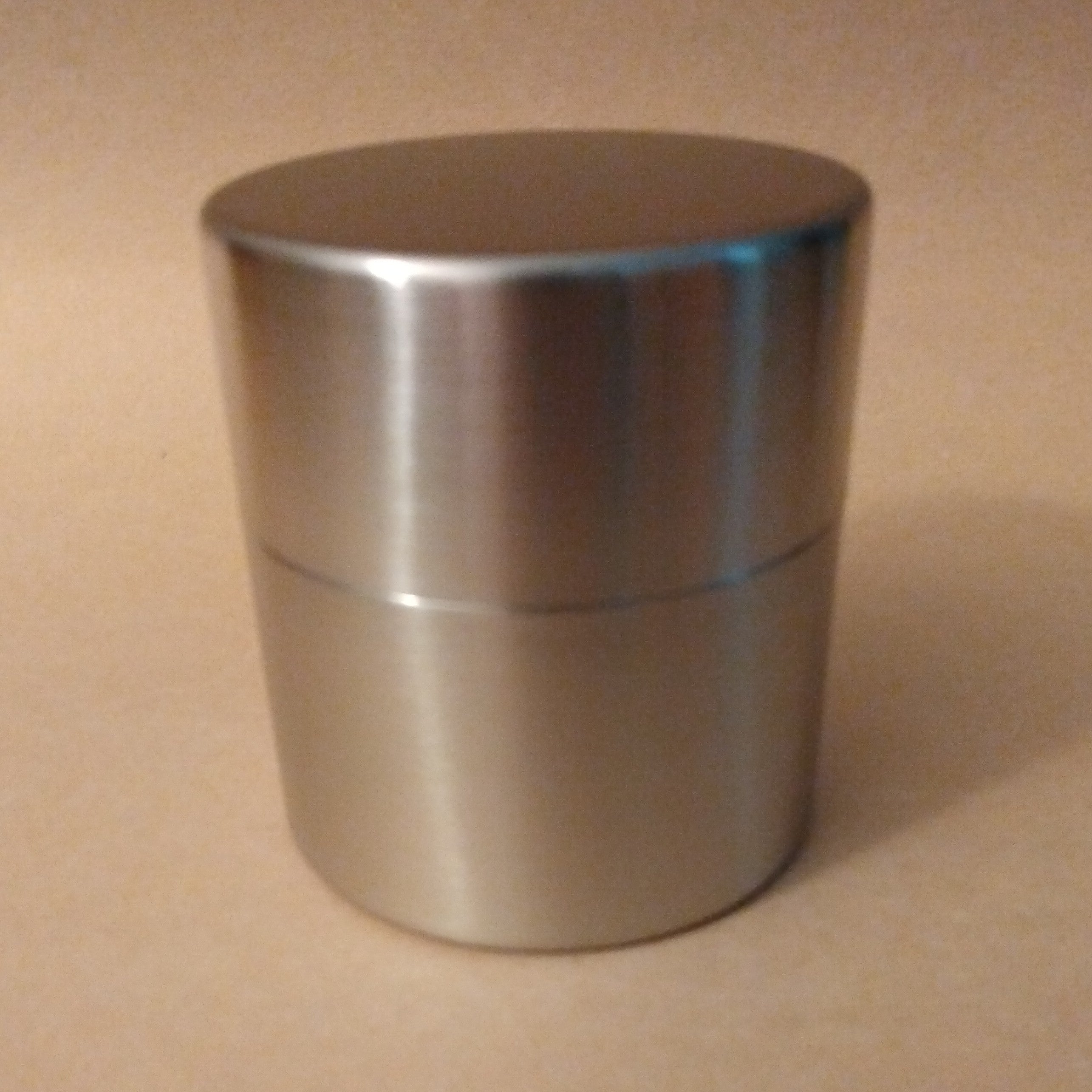 Chazutsu, Tea Canister, holds 80 grams, Sleek Stainless Steel Modern Design