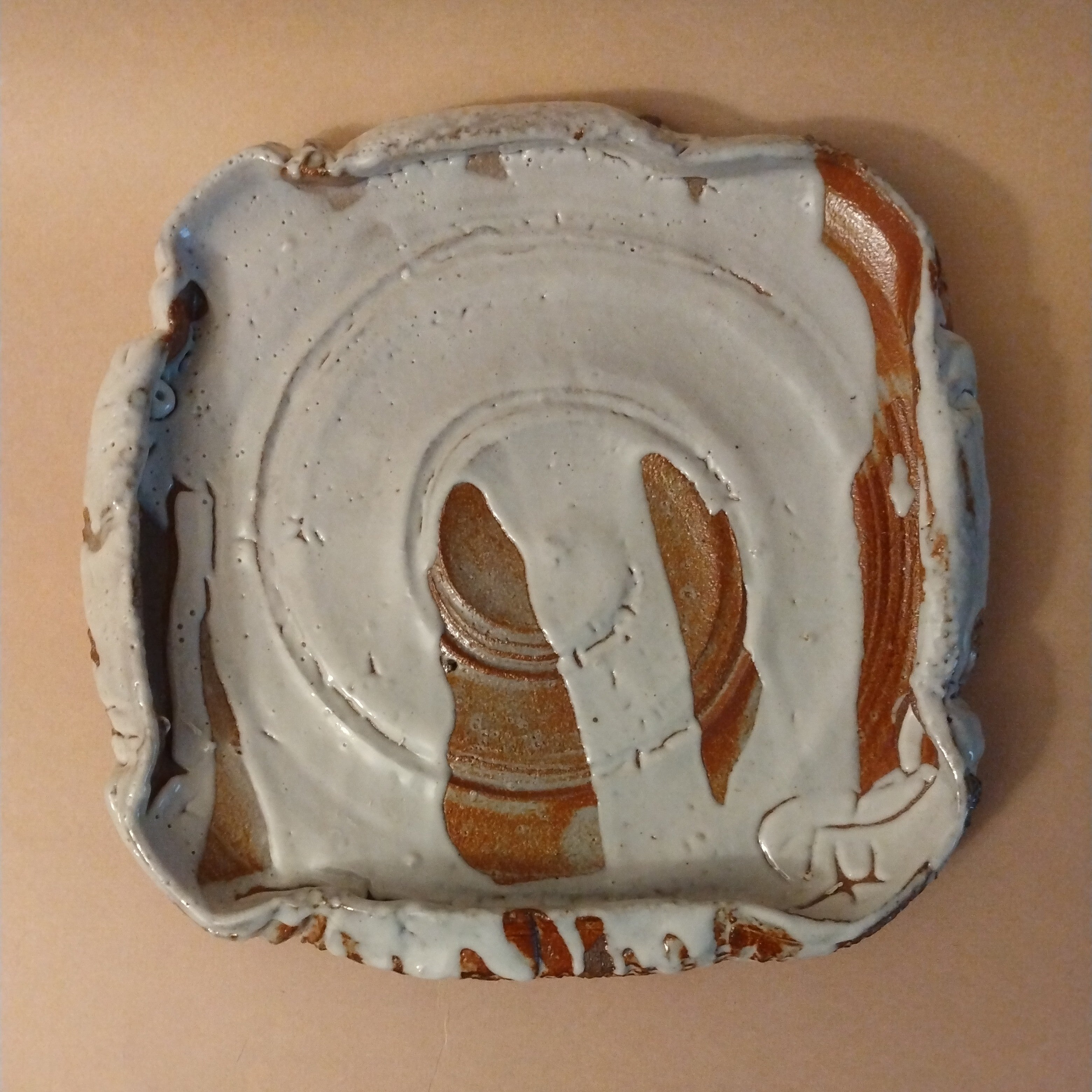 Shino-glazed Plate with Folded Rim, by George Gledhill