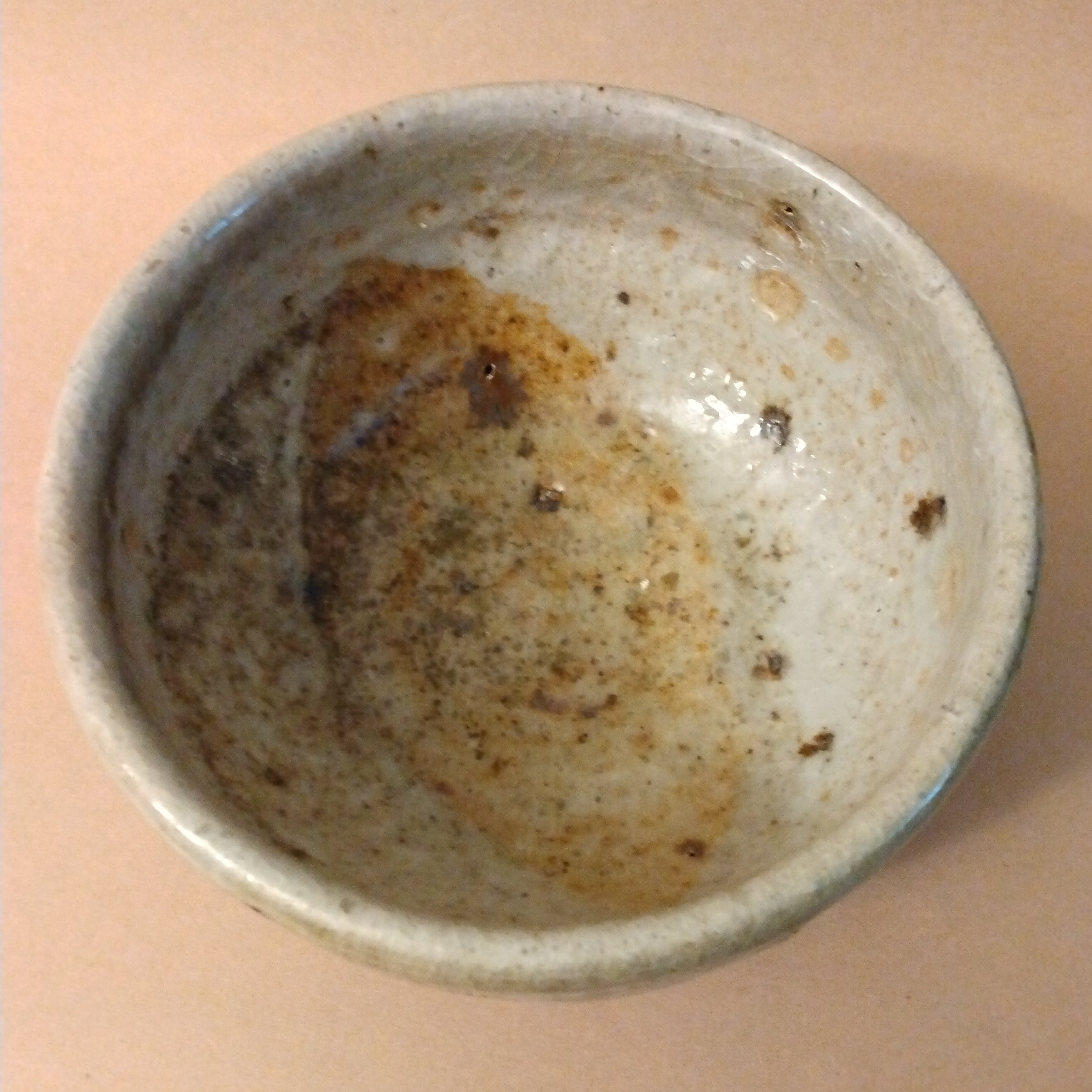 Wood-fired Shino Glaze Bowl with Feldspar loaded Clay, by George Gledhill