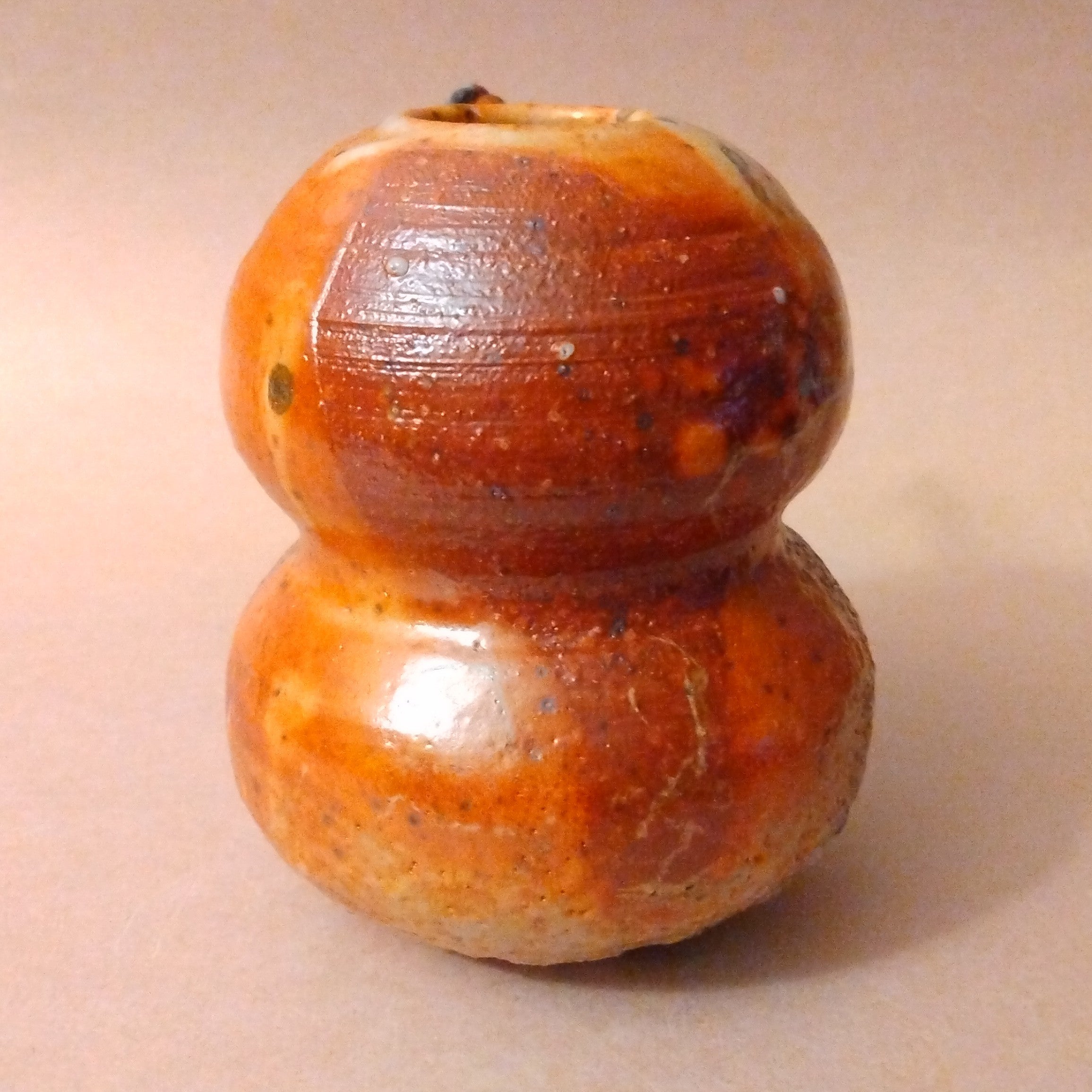 Gourd-shaped Shino Glaze Vase, by George Gledhill