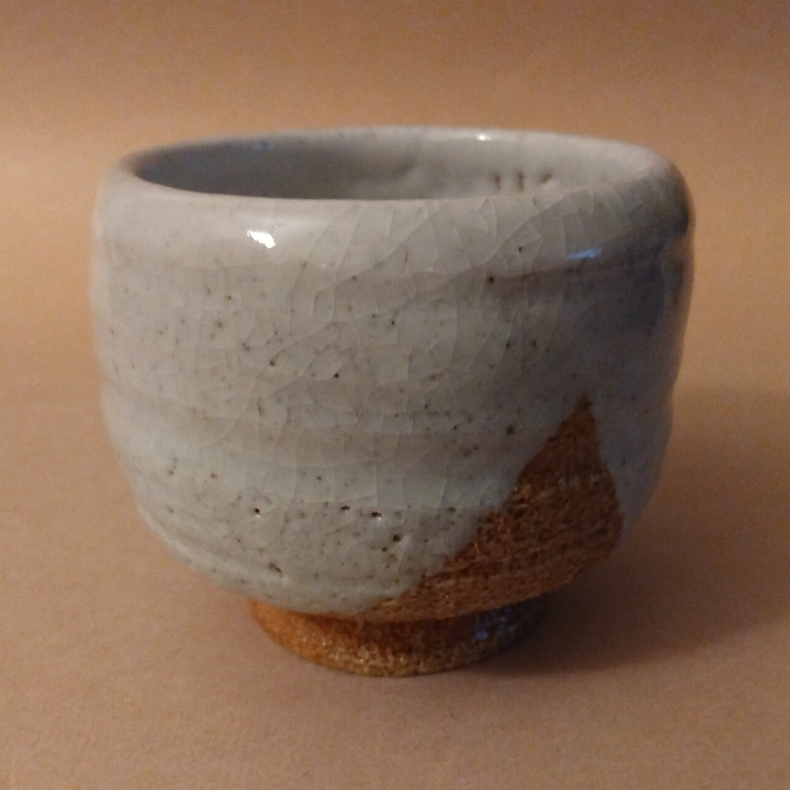 20% to Wajima Earthquake Relief - Shino Glaze Tea or Sake Cup, by George Gledhill