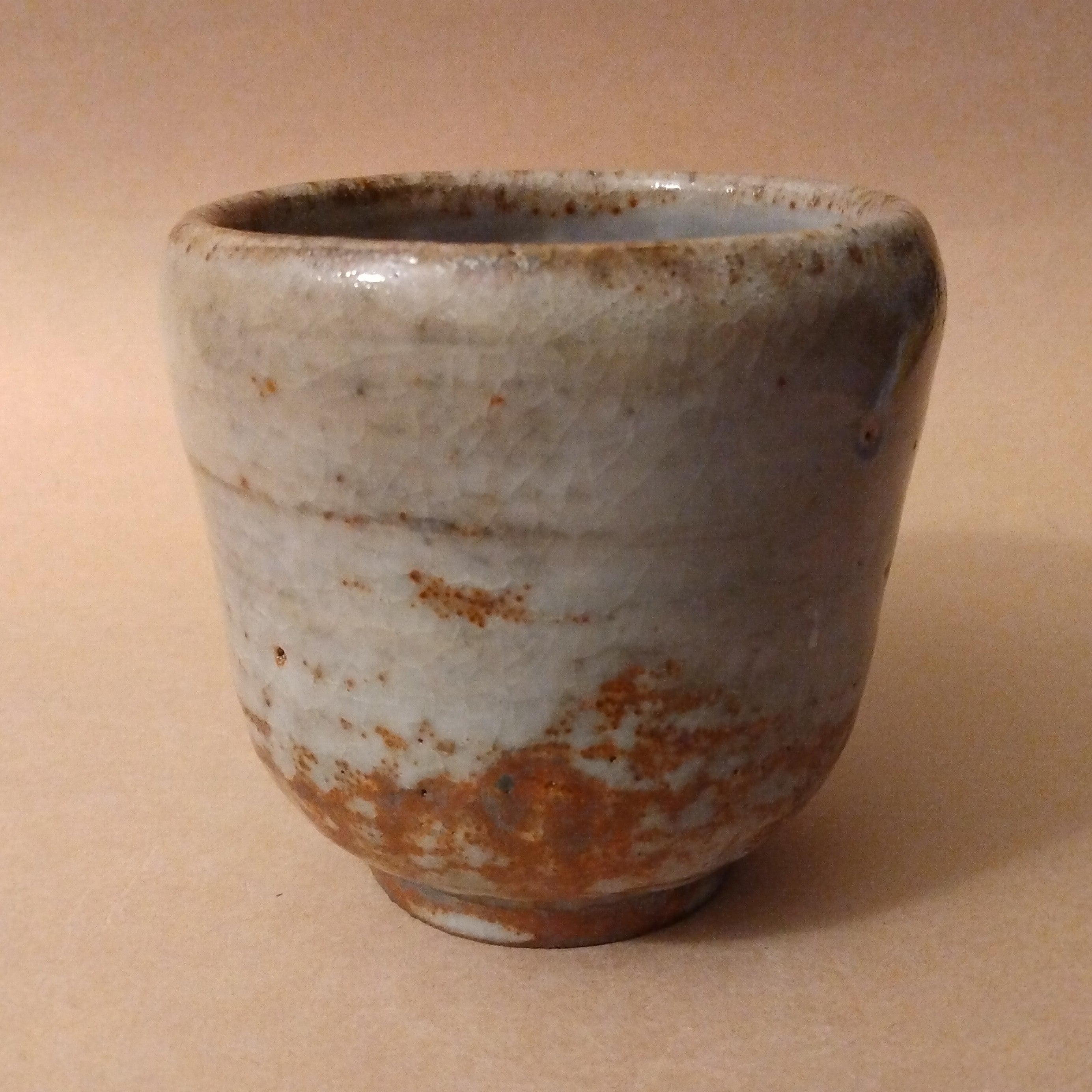 20% to Wajima Earthquake Relief - Shino Glaze Tea Cup, Yunomi, by George Gledhill