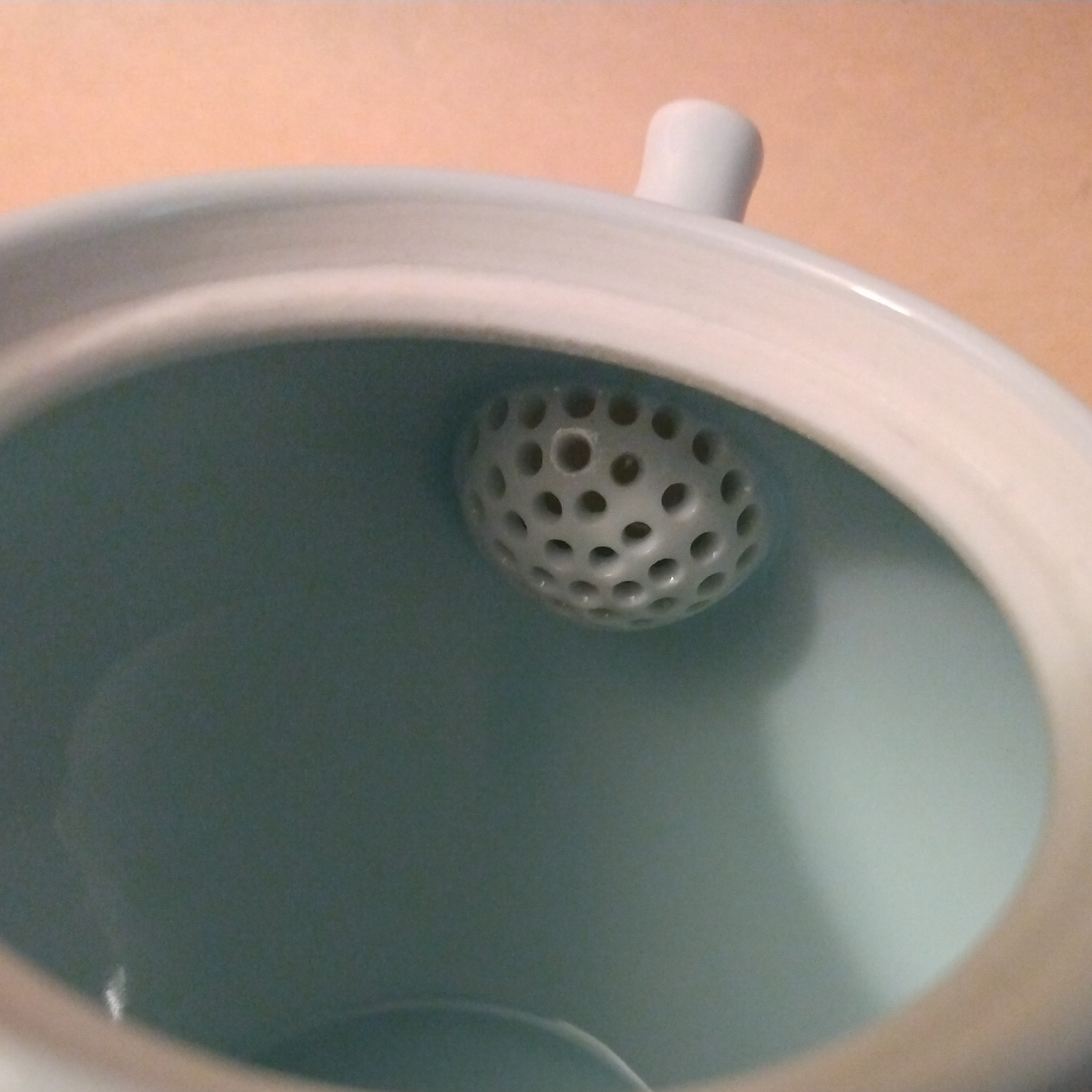 Light Blue Porcelain Hasami-yaki Kyusu (Side-handle Tea Pot) by Fukuhou Kiln, 270cc / 9.1oz.