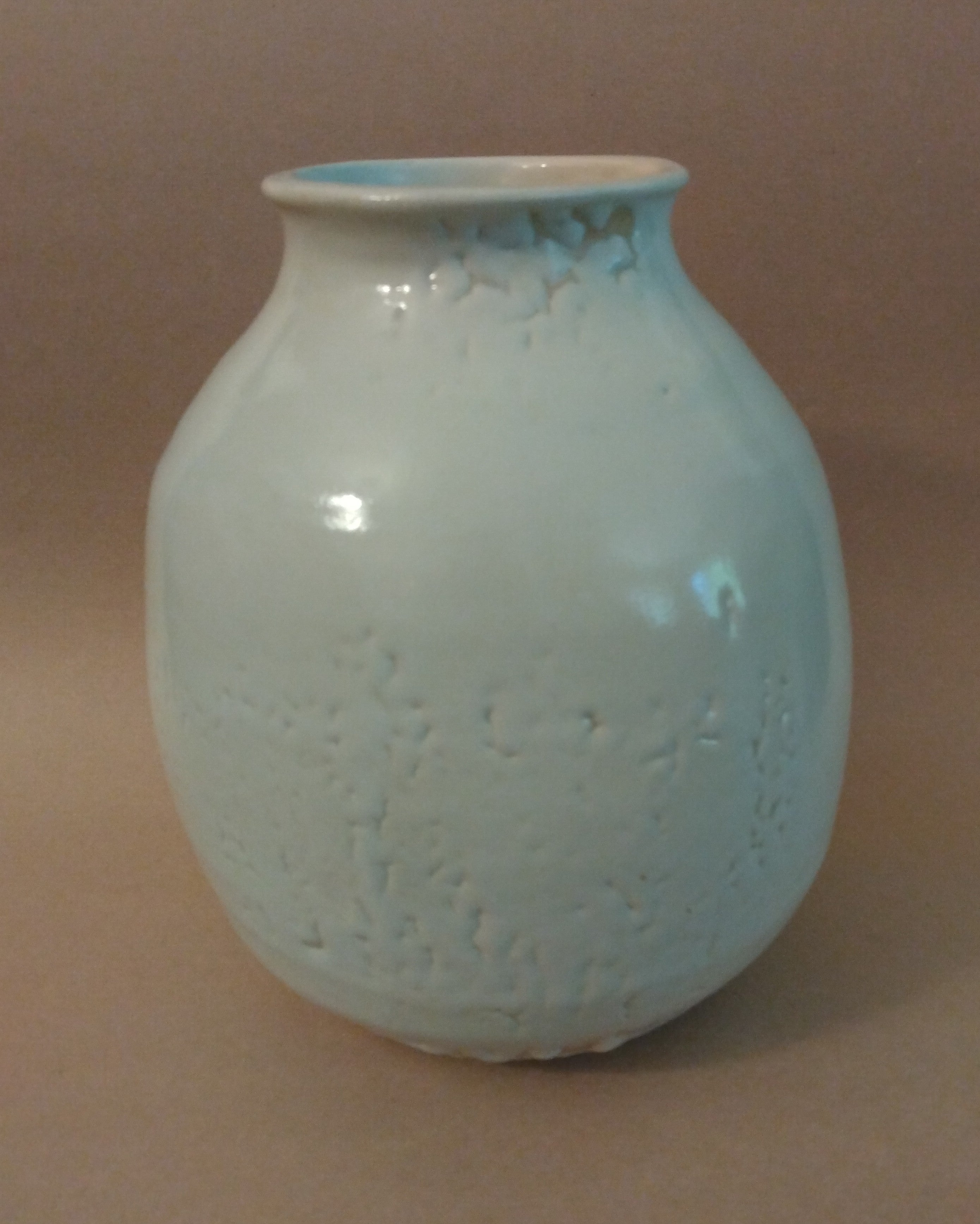 20% donated to Maui Wildfire Relief - White Shino Vase by Sachiko Furuya