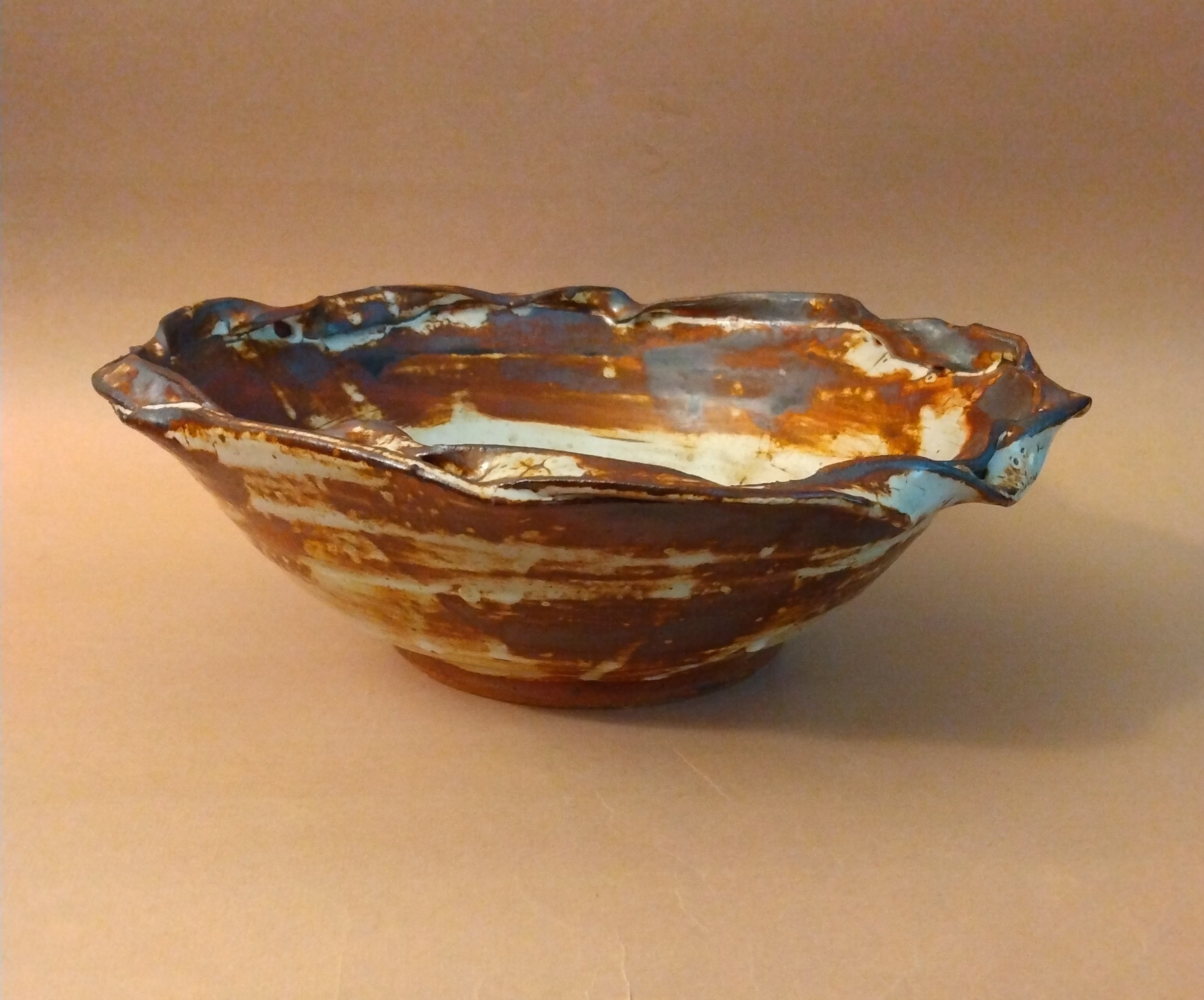 20% donated to Maui Wildfire Relief - Bamboo Ash and Shino Glazed Serving Bowl by Sachiko Furuya
