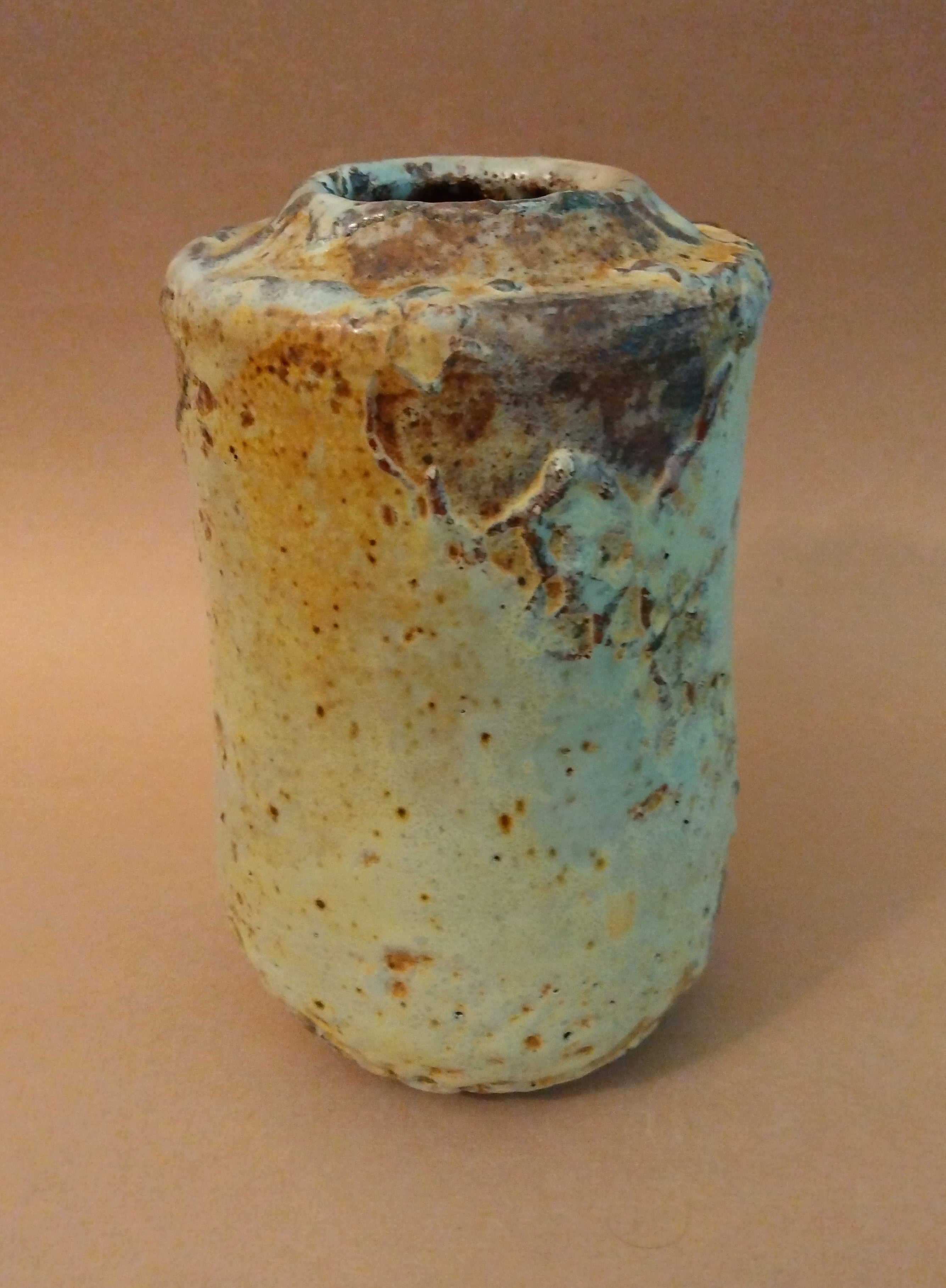 20% donated to Maui Wildfire Relief - Bamboo Ash & Shino Glaze Vase "Shirakaba" (White Birch) by Sachiko Furuya