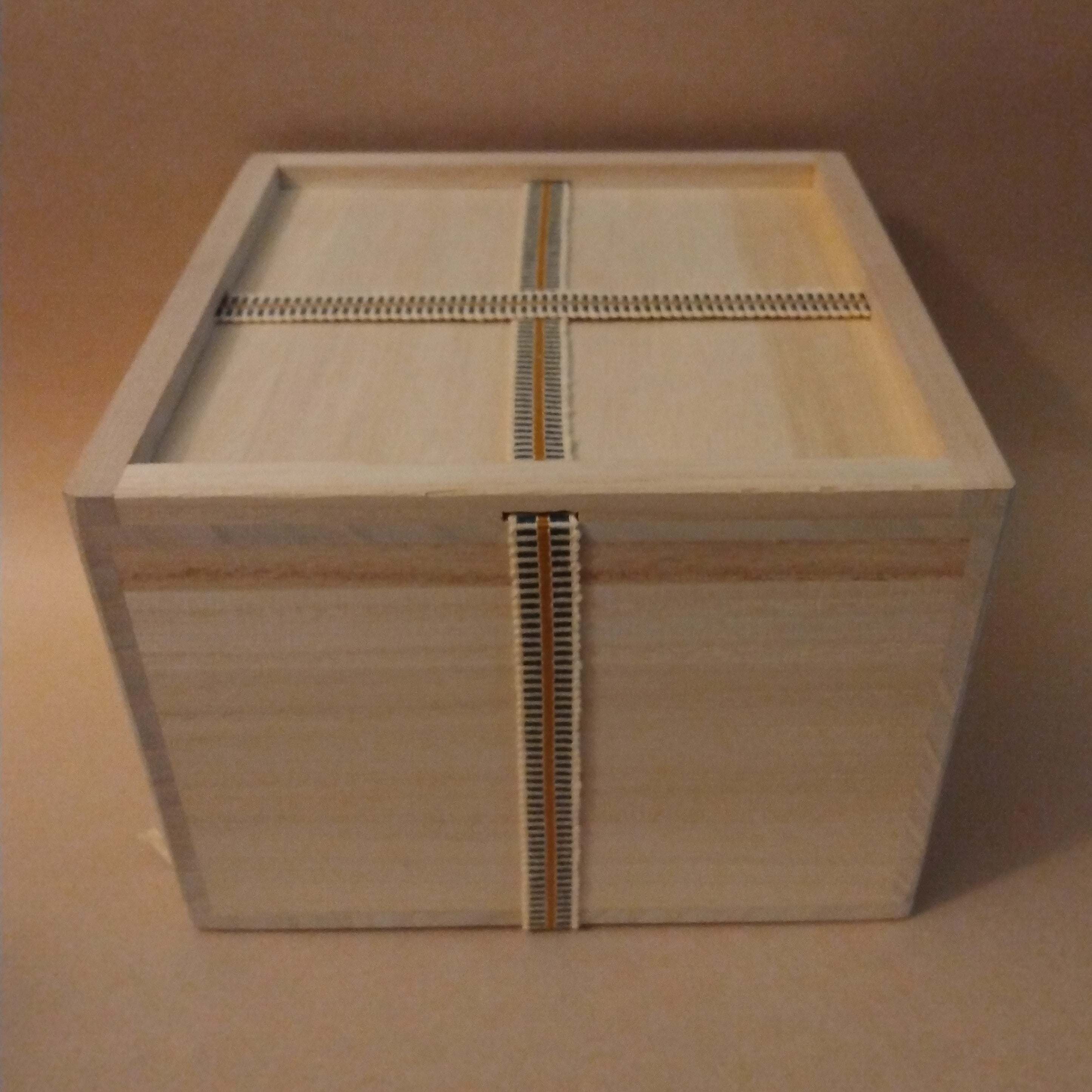 Himo Tsuki Kibako, Wooden  Box  with Cord for Chawan, Tea Bowl, Storage