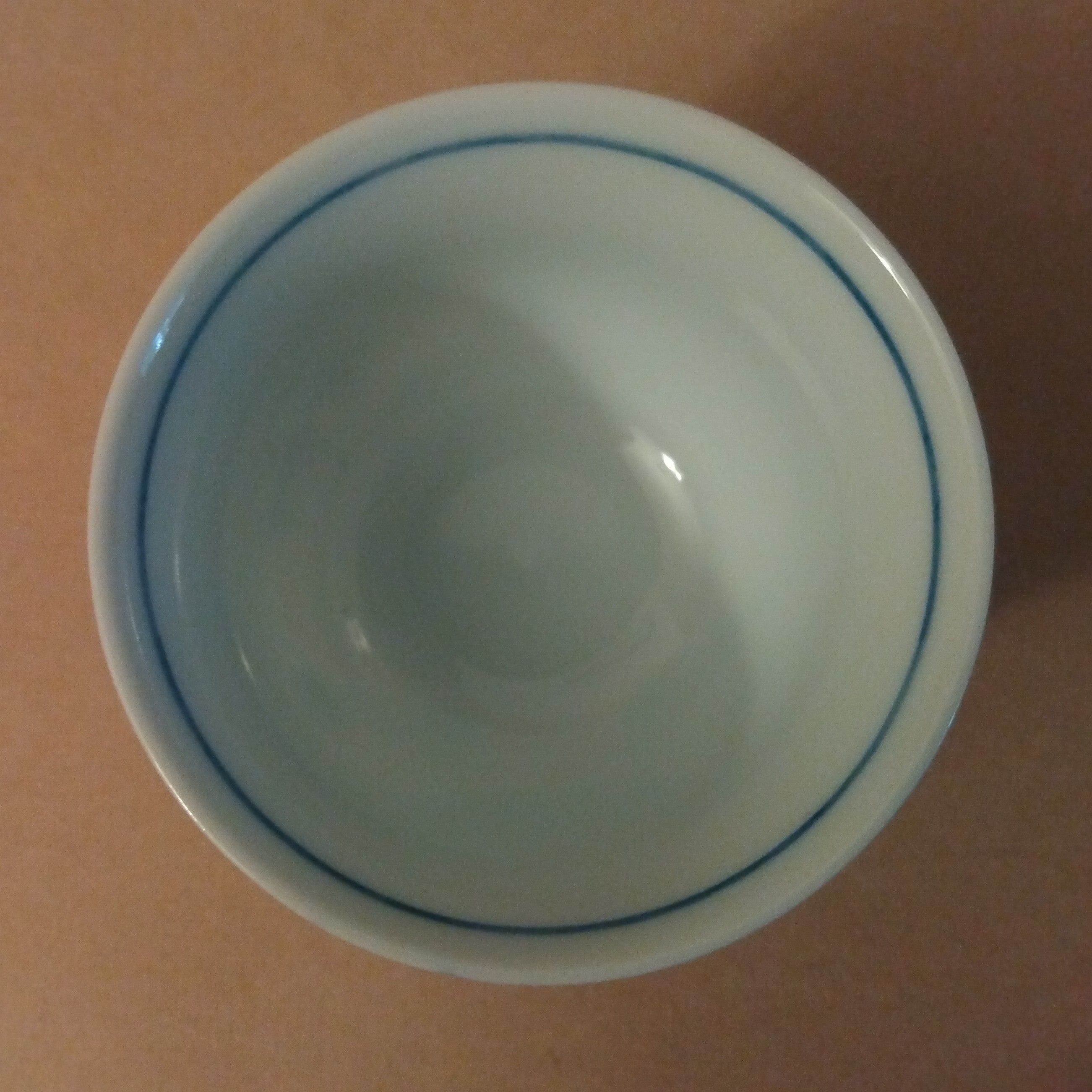 Blue and White Porcelain Sencha Yunomi, Tea Cups, 110ml (3.7 oz), set of 5. Mino ware; Gifu, Japan