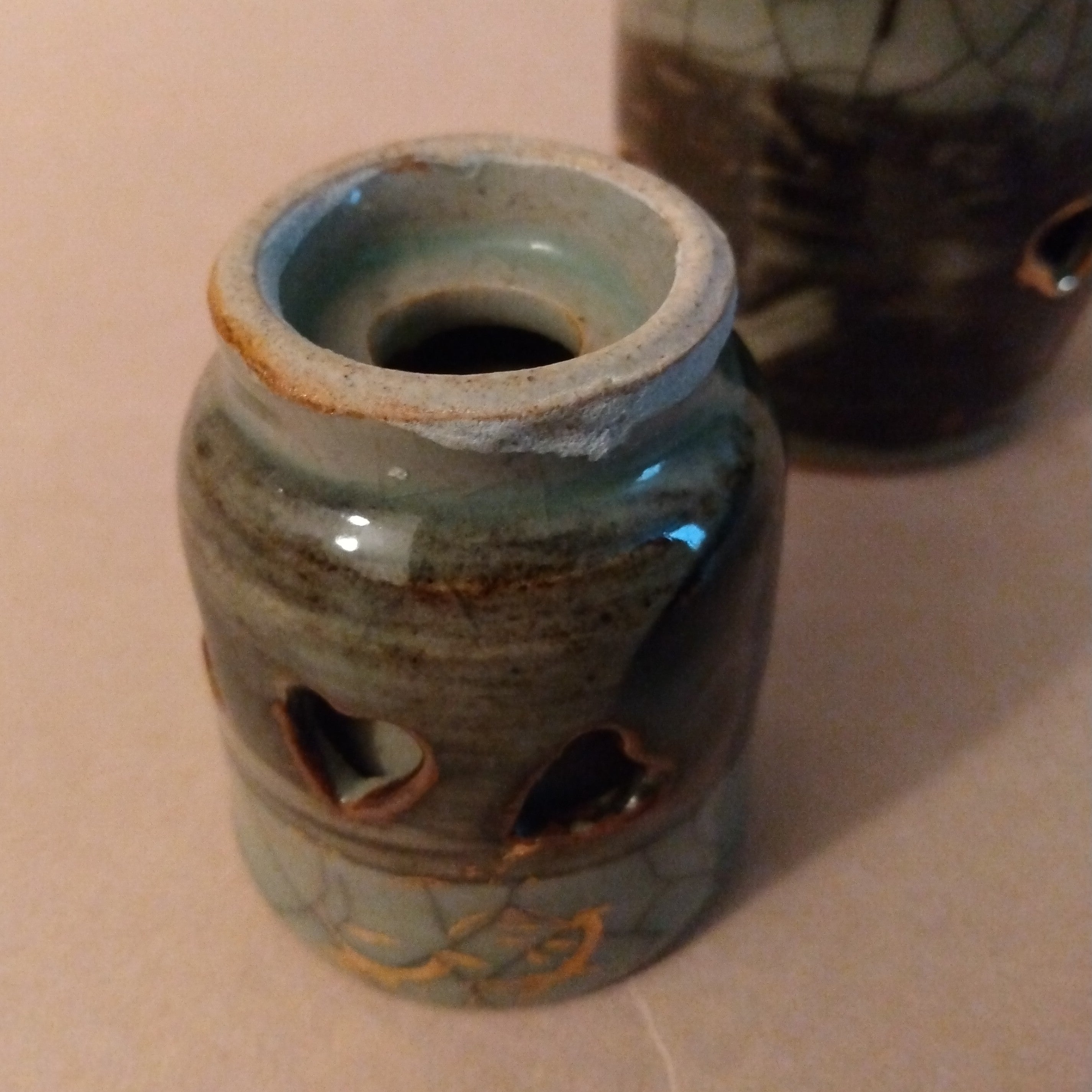 Obori-Soma-yaki Tokkuri & Ochoko (Sake Flask & Cup) Set, Vintage