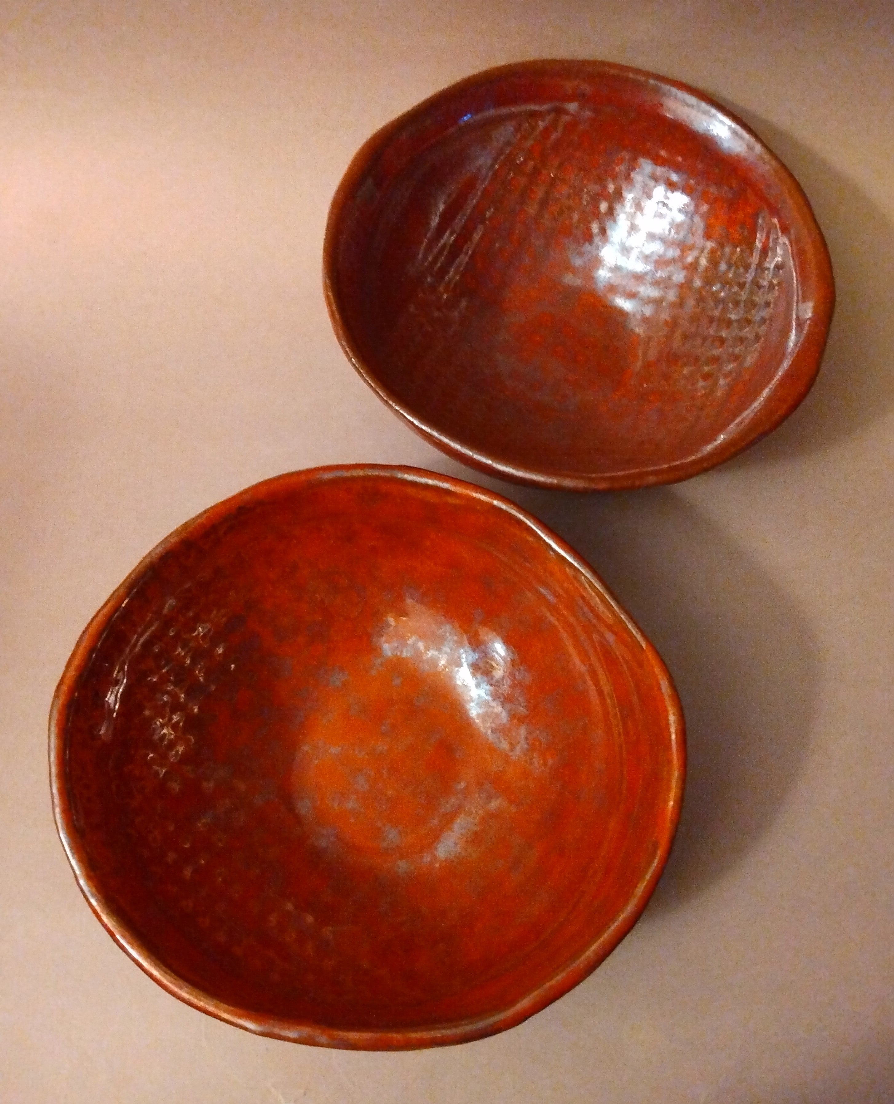 Ohata Kaki Glaze Serving Dishes, or Summer Tea Bowls, by Penny Sharp Sky