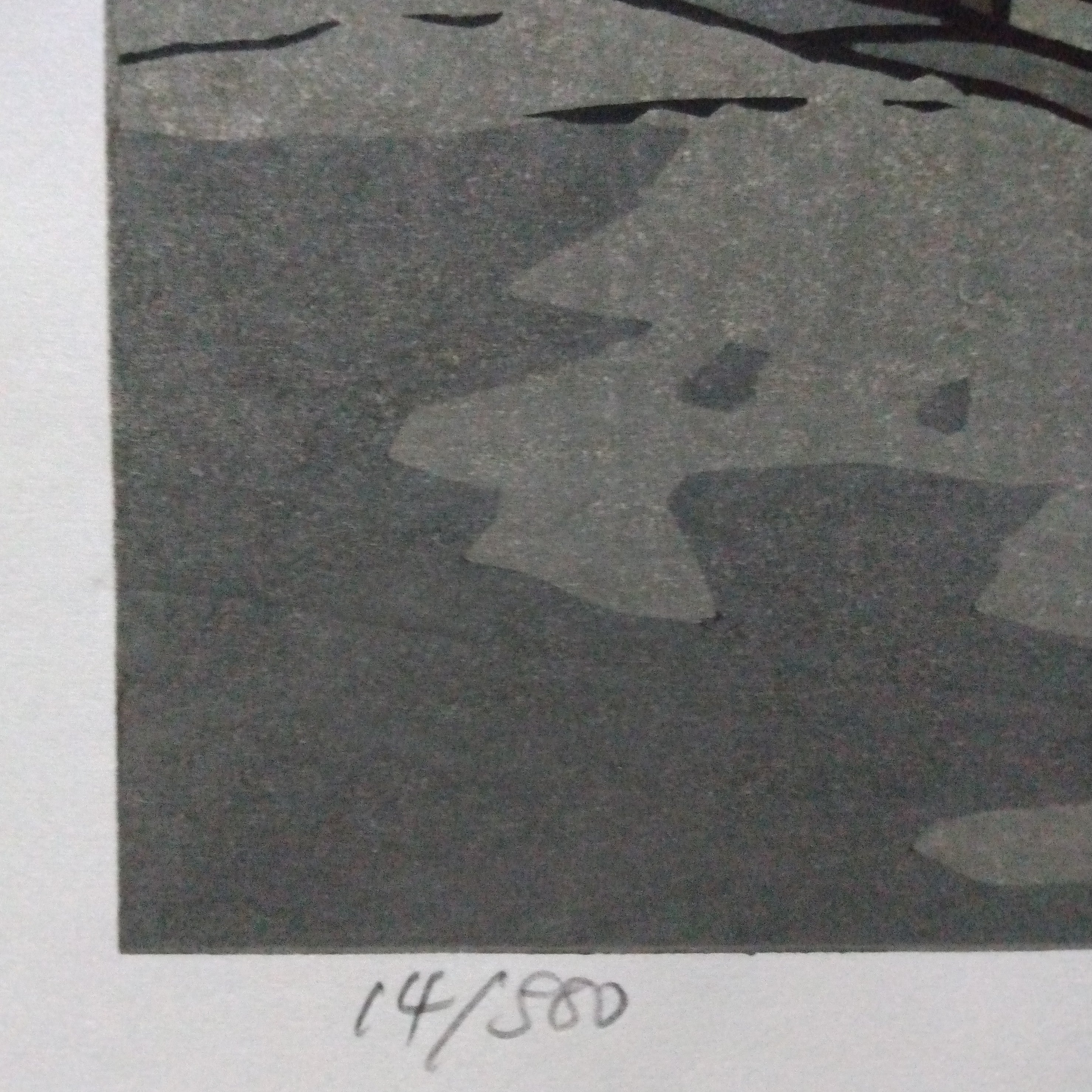 Woodblock Print by Katsuyuki Nishijima, "Morning in Sakamoto" (Sakamoto no Asa)